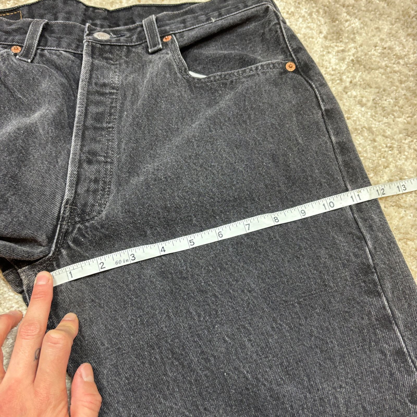 Levi's × Vintage Vintage 90s Levi's 501 Straight Leg Black Denim Jeans 33x36 Size US 33 - 7 Thumbnail