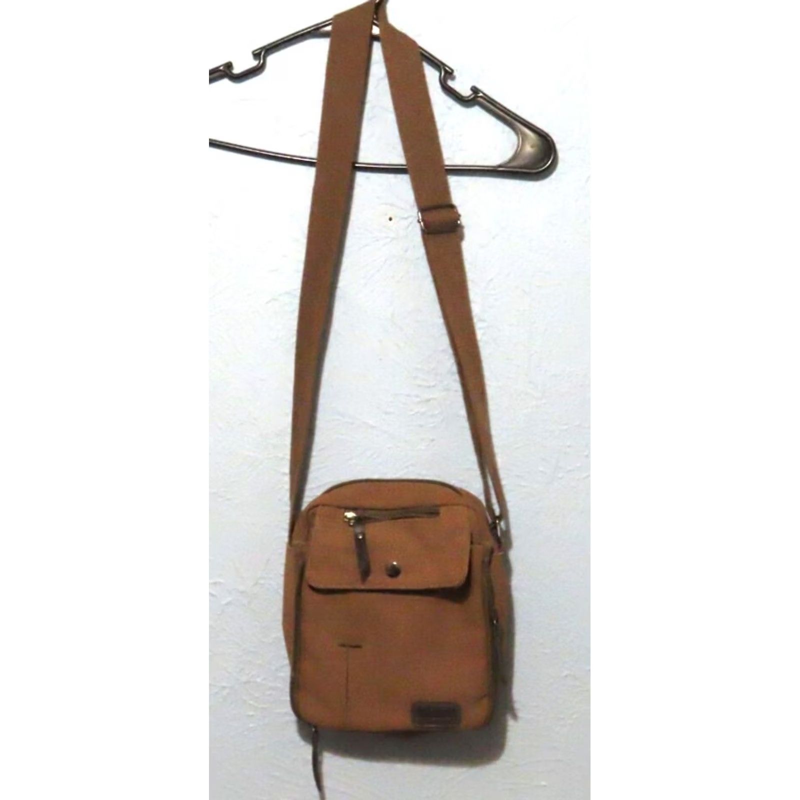Messagerie Ru Yi Huang Crossbody Bag Brown Canvas 8 Pocket 8"x7"x2.5" | Medium Men Outdoor Adjustable Strap Snap Zip Pockets Style Crossbody Bag Size ONE SIZE - 2 Thumbnail