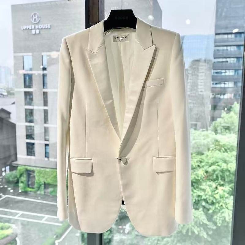 Saint Laurent Paris Saint Laurent White Single Button Blazer Size 36 Size XS / US 0-2 / IT 36-38 - 1 Thumbnail