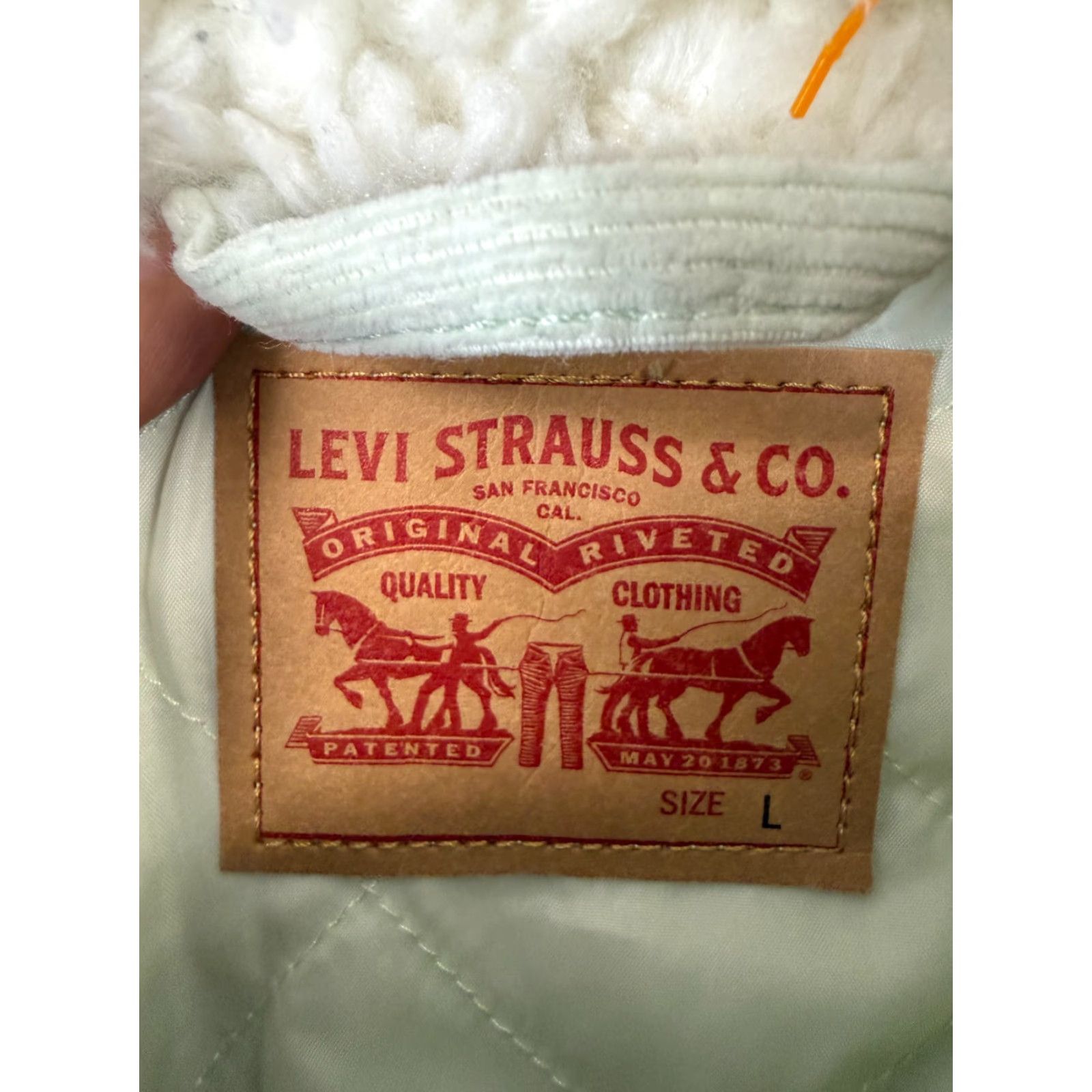 Levi's Levi’s Trucker Jacket Womens L Green Corduroy Quilted Sherpa Collar Button Front Pockets Jacket Size L / US 10 / IT 46 - 7 Thumbnail