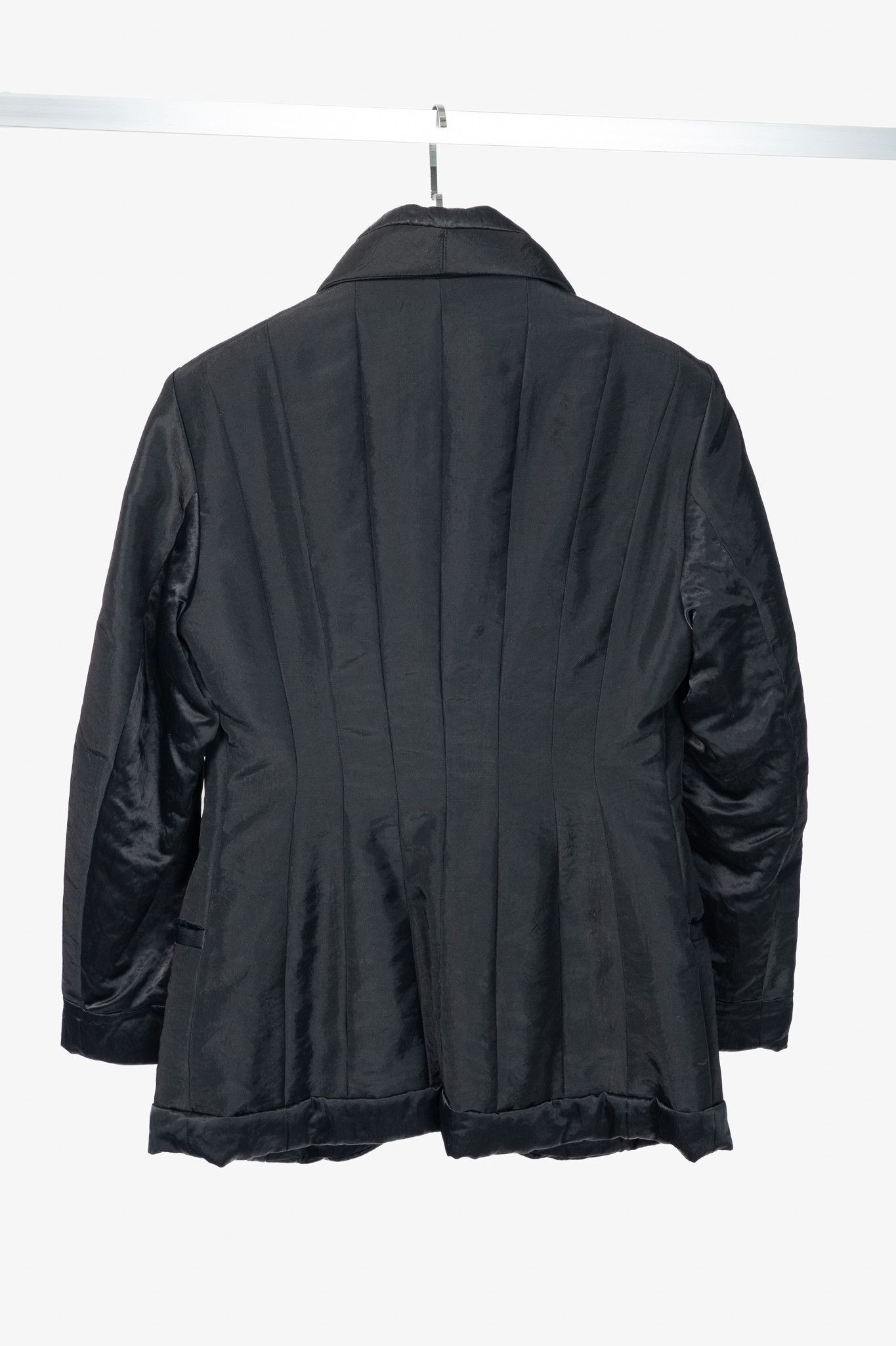 Issey Miyake Issey Miyake AW95 Black Twill & Satin Padded Blazer Size S / US 4 / IT 40 - 2 Thumbnail