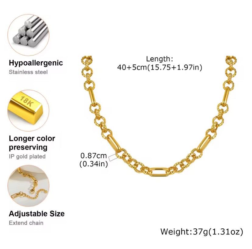 Other Stainless Steel Single Chain Necklace Size ONE SIZE - 2 Thumbnail