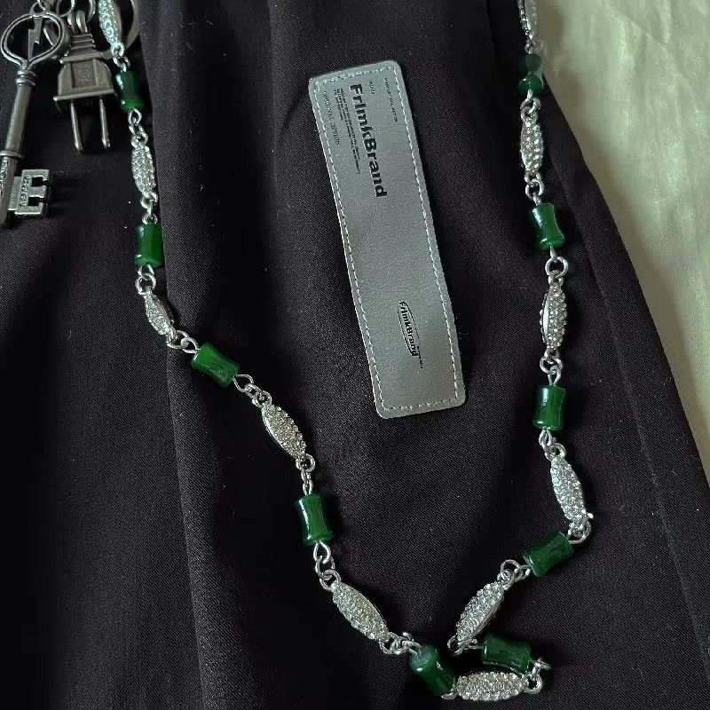 Jewelry Retro Plug Emerald Rhinestone Waist Chain Punk Y2K Luxury Size ONE SIZE - 3 Thumbnail