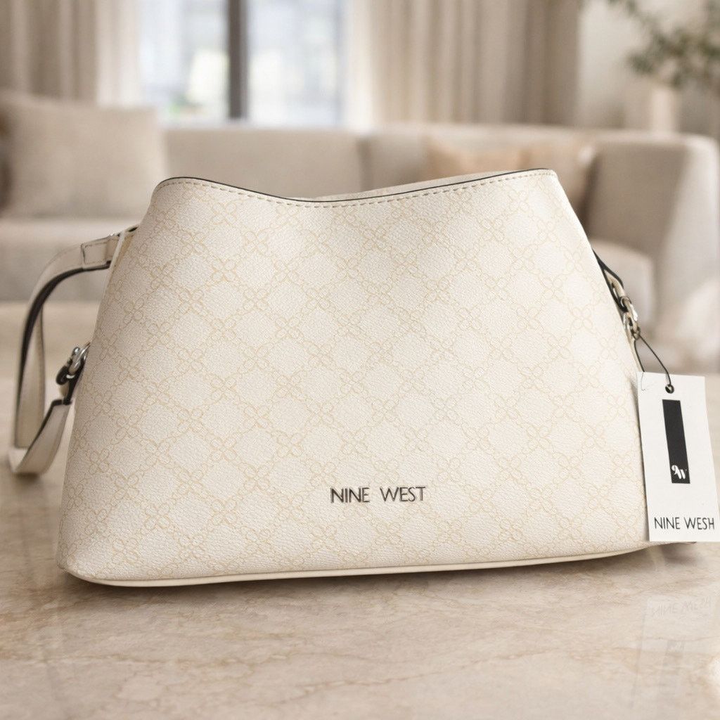 Nine West Nine West Cream Monogram Crossbody Bag NWT Neutral Designer Size ONE SIZE - 1 Thumbnail