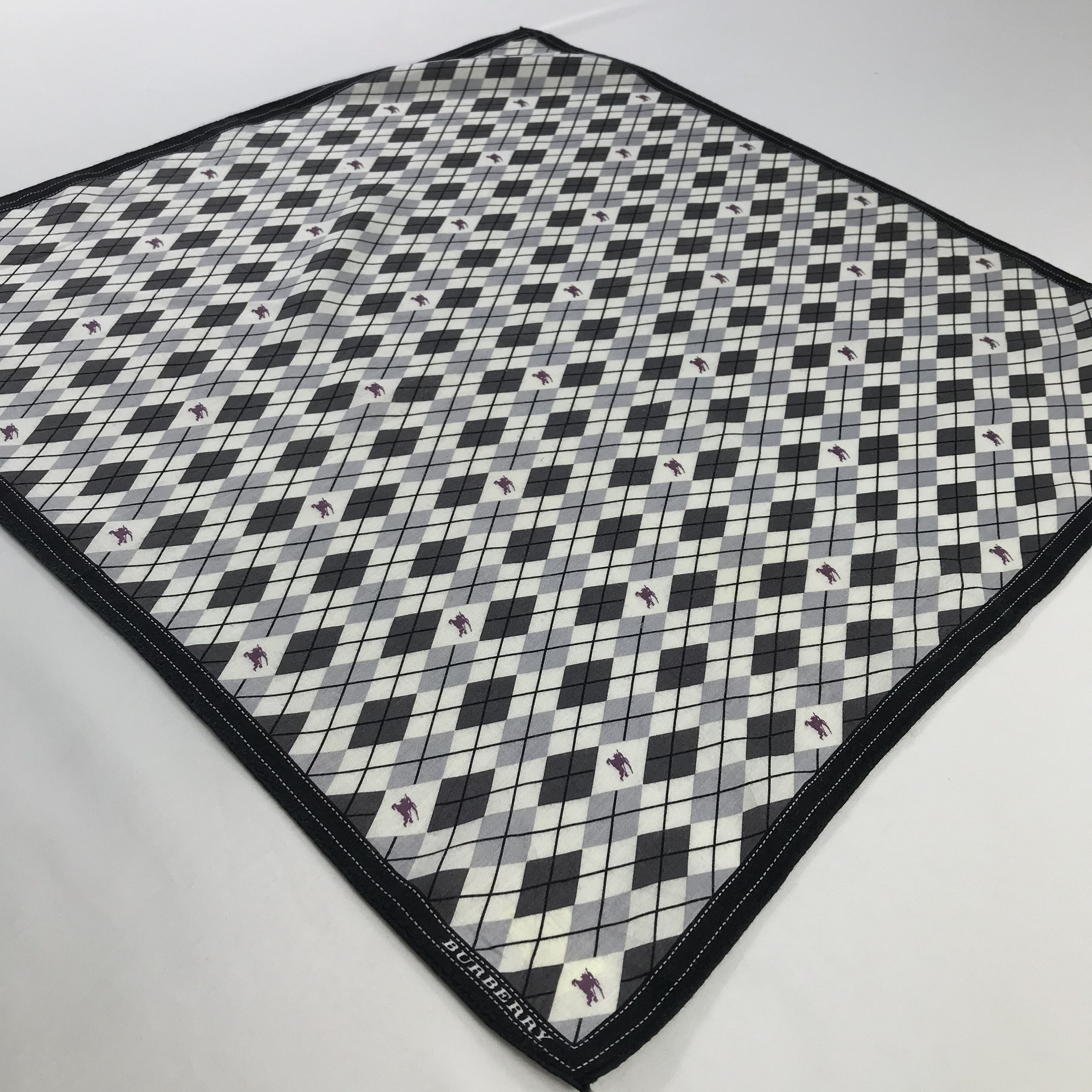 Burberry × Vintage Burberry Bandana / Handkerchief / Neckerchief - S844 Size ONE SIZE - 2 Thumbnail
