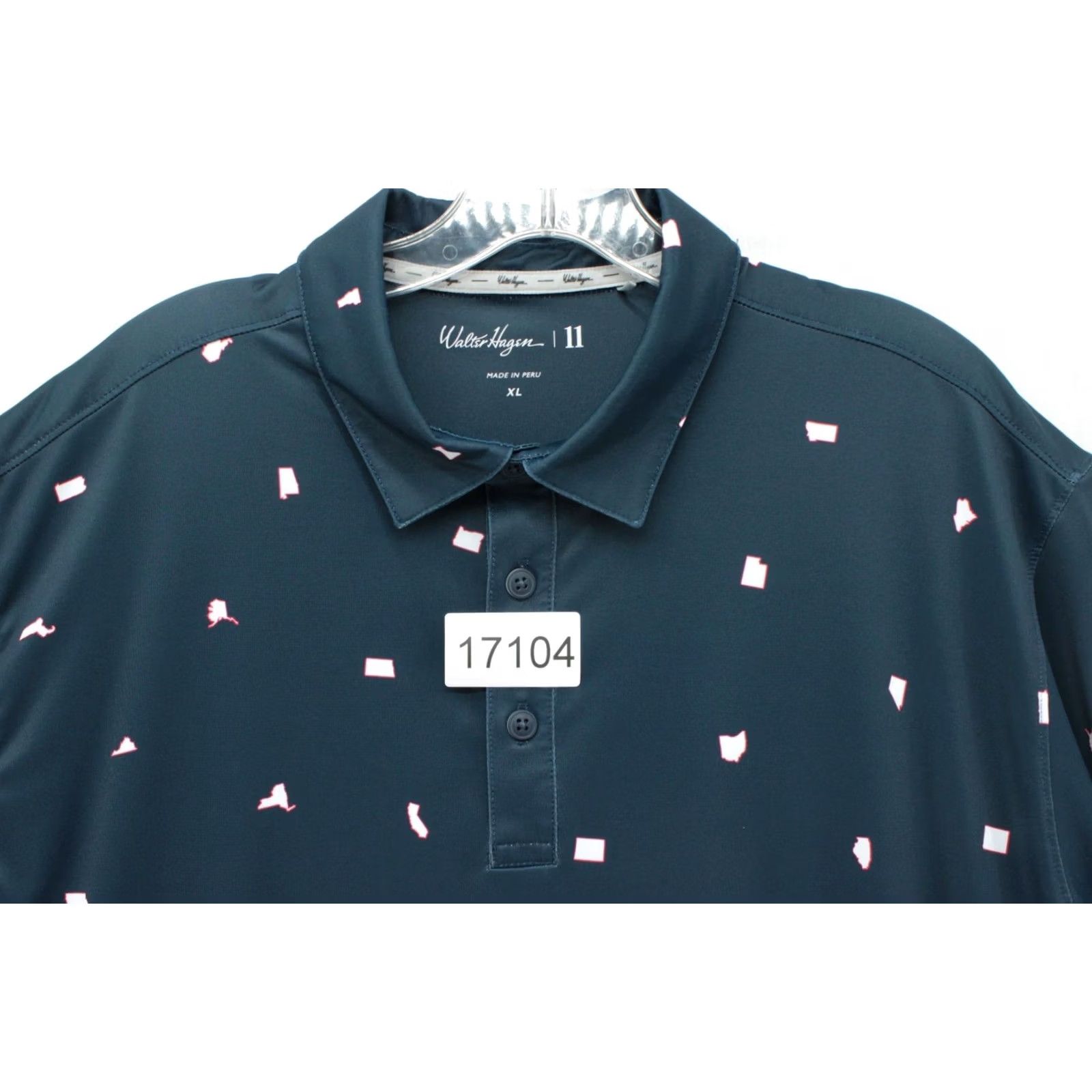 Vintage Walter Hagen 11 Majors Golf Polo Mens XL Blue United States Print Preppy Outdoor Shirt Regular Adult XL Blue USA Printed Golf Time 11 Majors Size US XL / EU 56 / 4 - 7 Thumbnail