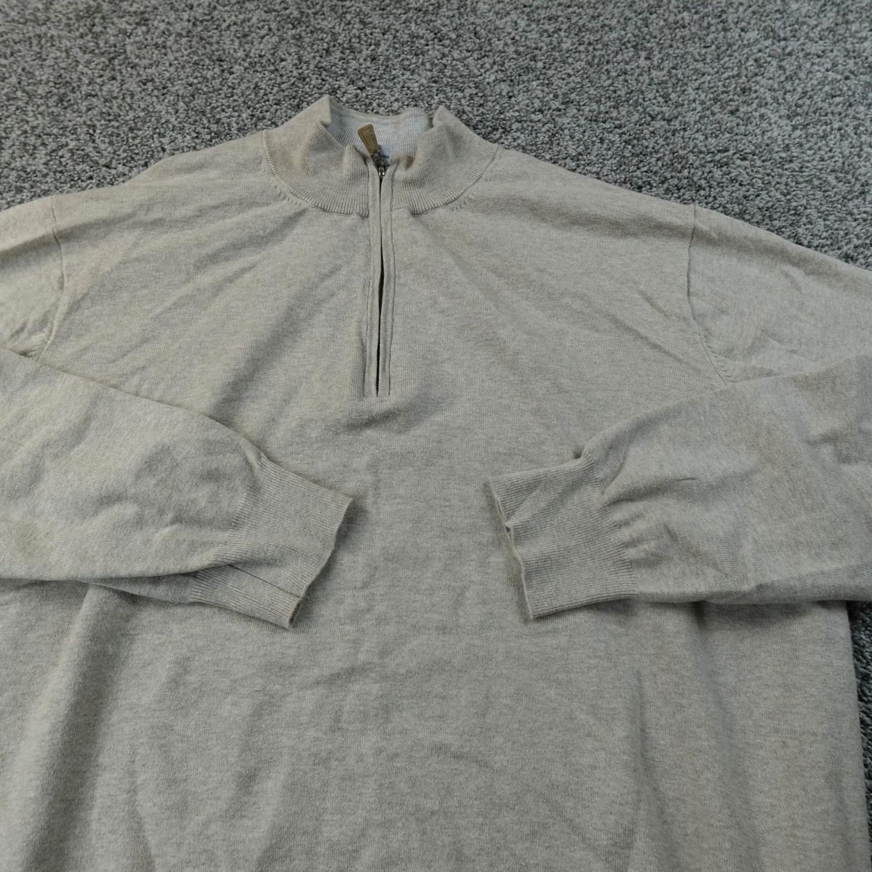 Peter Millar Peter Millar Sweater Mens 2XL Beige Pima Silk Cashmere 1/4 Zip Golf Pullover Top Size US XXL / EU 58 / 5 - 3 Thumbnail