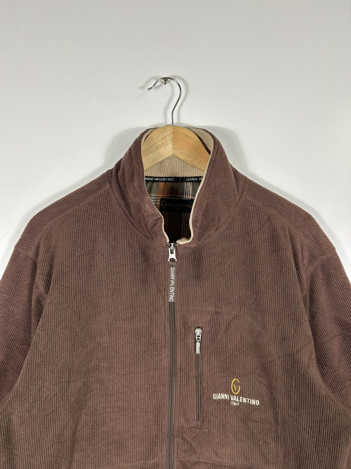 Gianni Valentino ⚡️Vintage Gianni Valentino Italy Corduroy Zipper Jacket Size US L / EU 52-54 / 3 - 4 Thumbnail