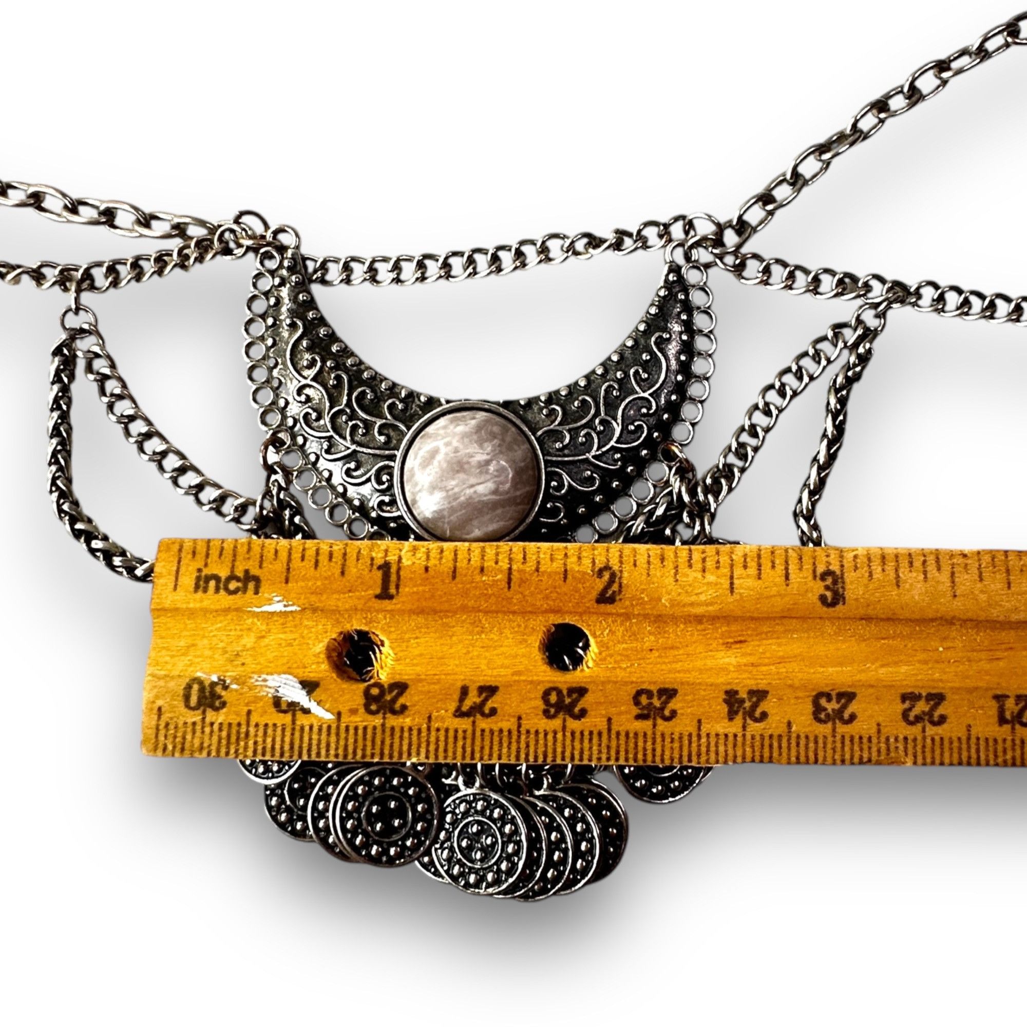 Vintage Vintage Bohemian Statement Necklace Intricate Coin Detailing Size ONE SIZE - 6 Thumbnail