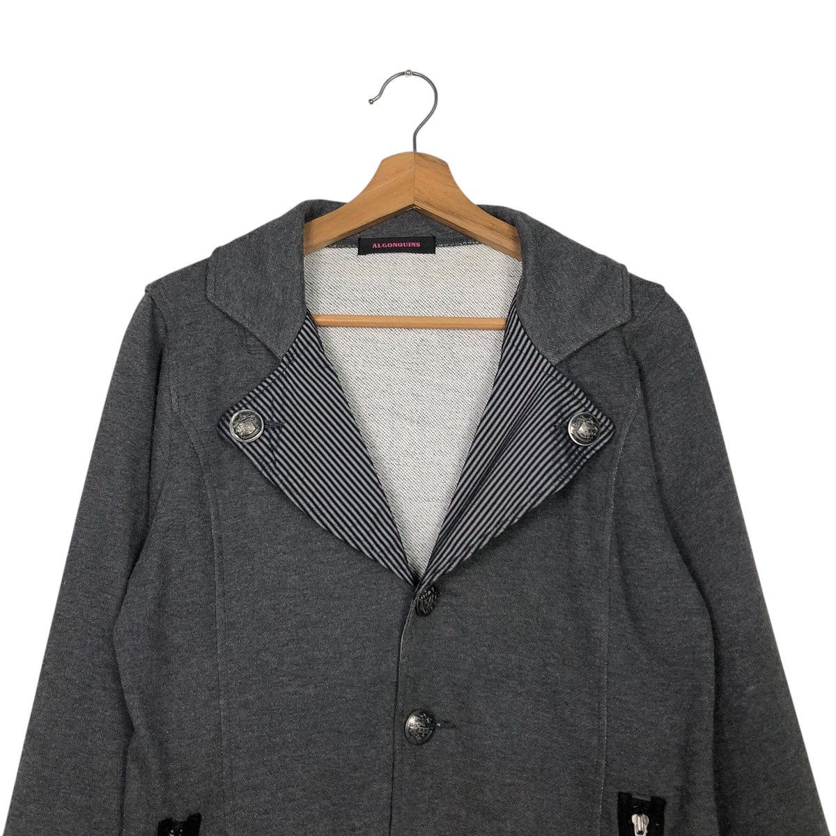 Hysteric Glamour 📌Cropped Biker Jacket Double Collar Algonquins Rich Grey Size US M / EU 48-50 / 2 - 4 Thumbnail
