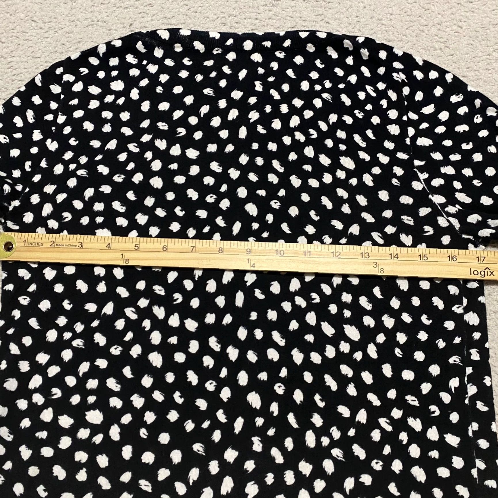 J.Crew J. Crew Womens Small Sweater Black Geometric L/S 100% Cotton Teddie Lightweight Size S / US 4 / IT 40 - 7 Thumbnail
