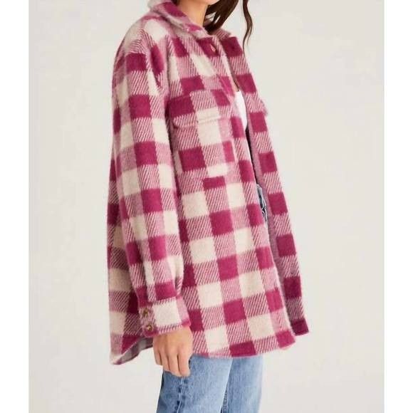 Z Supply Z Supply Plaid Check Tucker Super Soft & Cozy Berry Color Ja Size S / US 4 / IT 40 - 2 Thumbnail