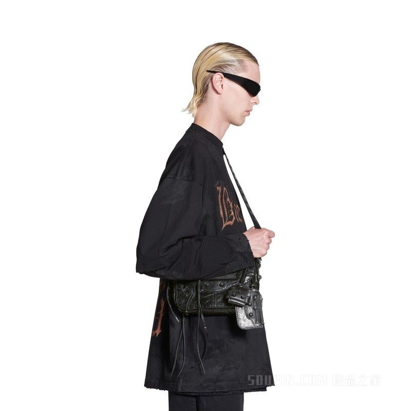 Balenciaga o1mt1gz0425 Size: OS / Le Cagole XS Flap Bag in Black Size ONE SIZE - 3 Thumbnail