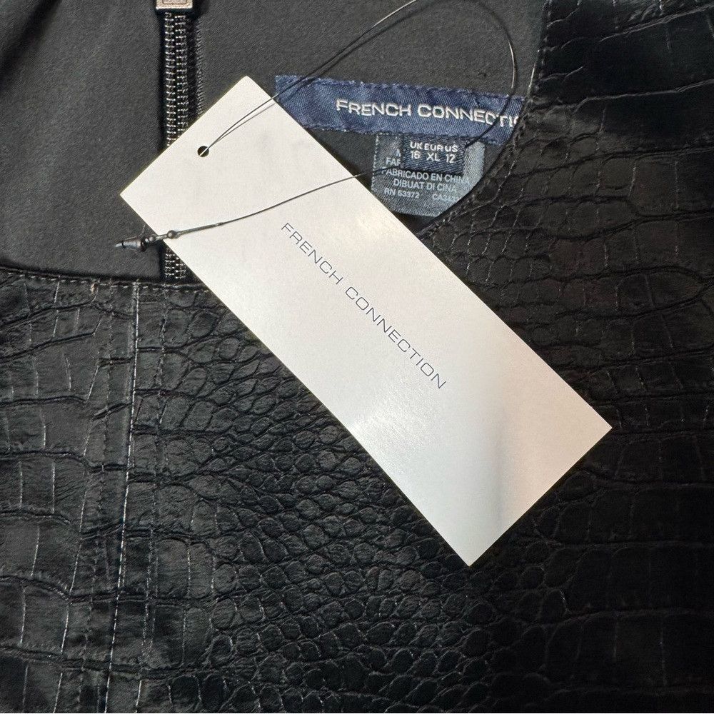 French Connection NWT New $138 French Connection Croc-Embossed Cut Out Black Size XL / US 12-14 / IT 48-50 - 7 Thumbnail