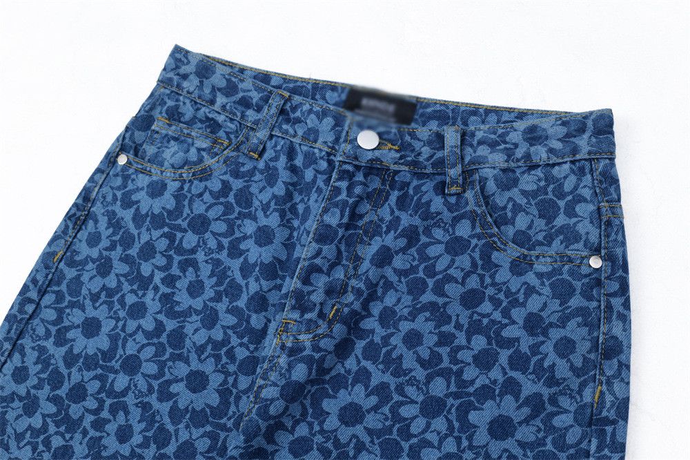Japanese Brand × Vintage Street men's digital print flower casual straight jeans Size US 32 / EU 48 - 4 Thumbnail