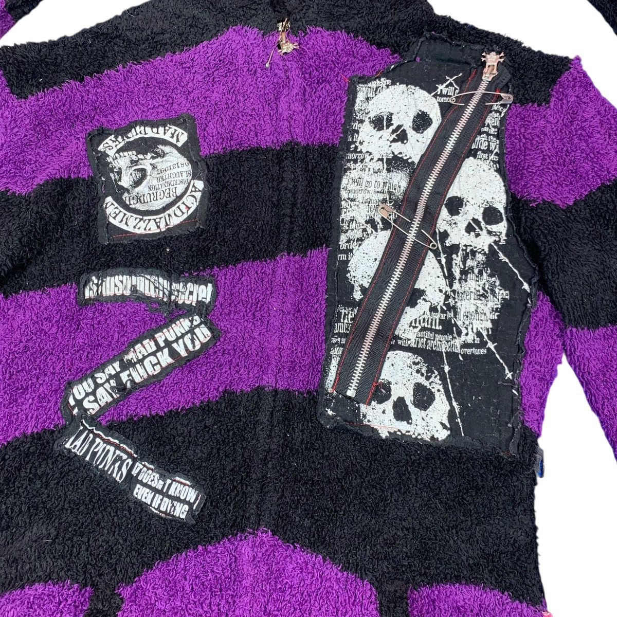 Japanese Brand Vintage Mad Punks Patchwork Cardigan Hoodie Sweater Gothic Size US S / EU 44-46 / 1 - 6 Thumbnail