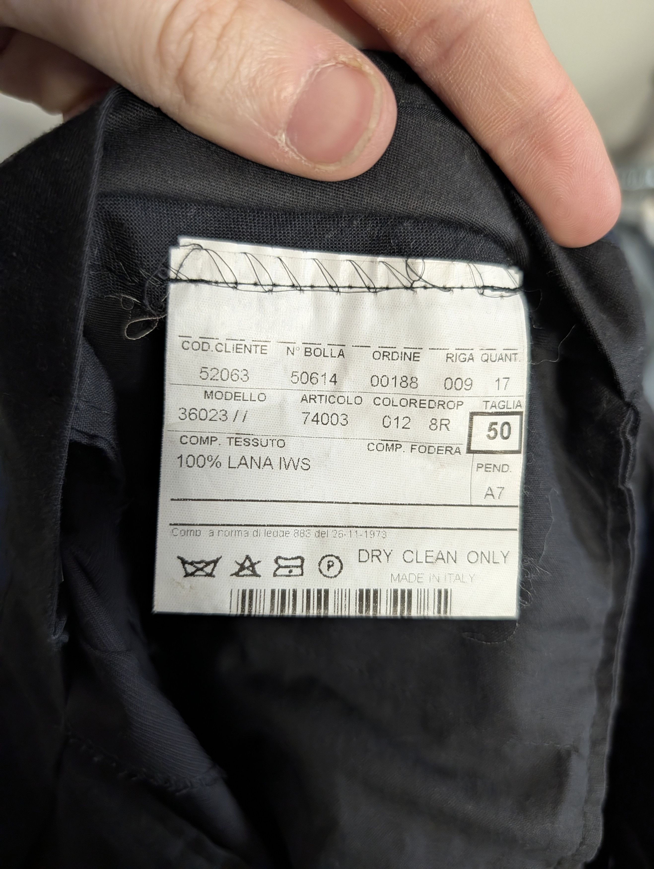 Trussini Black Super 100s Wool Steep Twill Italy Trousers 50 Size US 33 - 14 Thumbnail