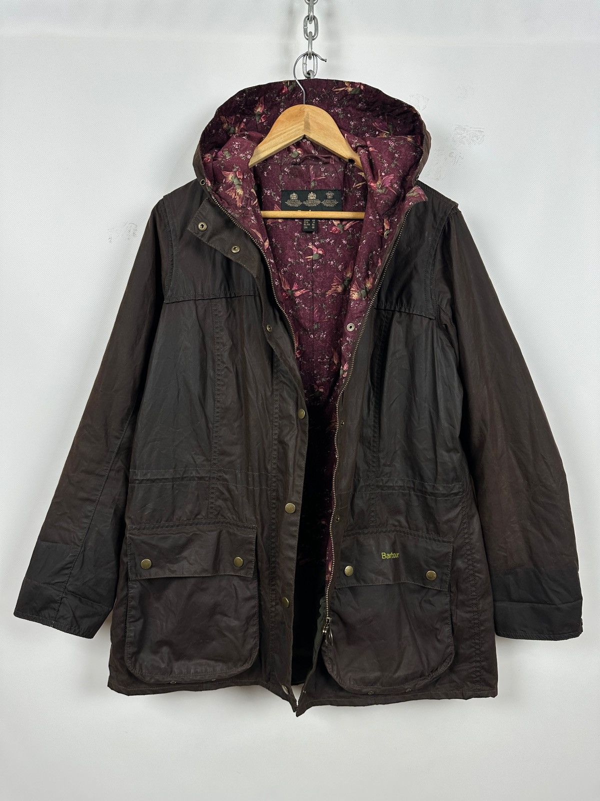 Barbour Retail Vintage Durham Brown Waxed Coat Jacket