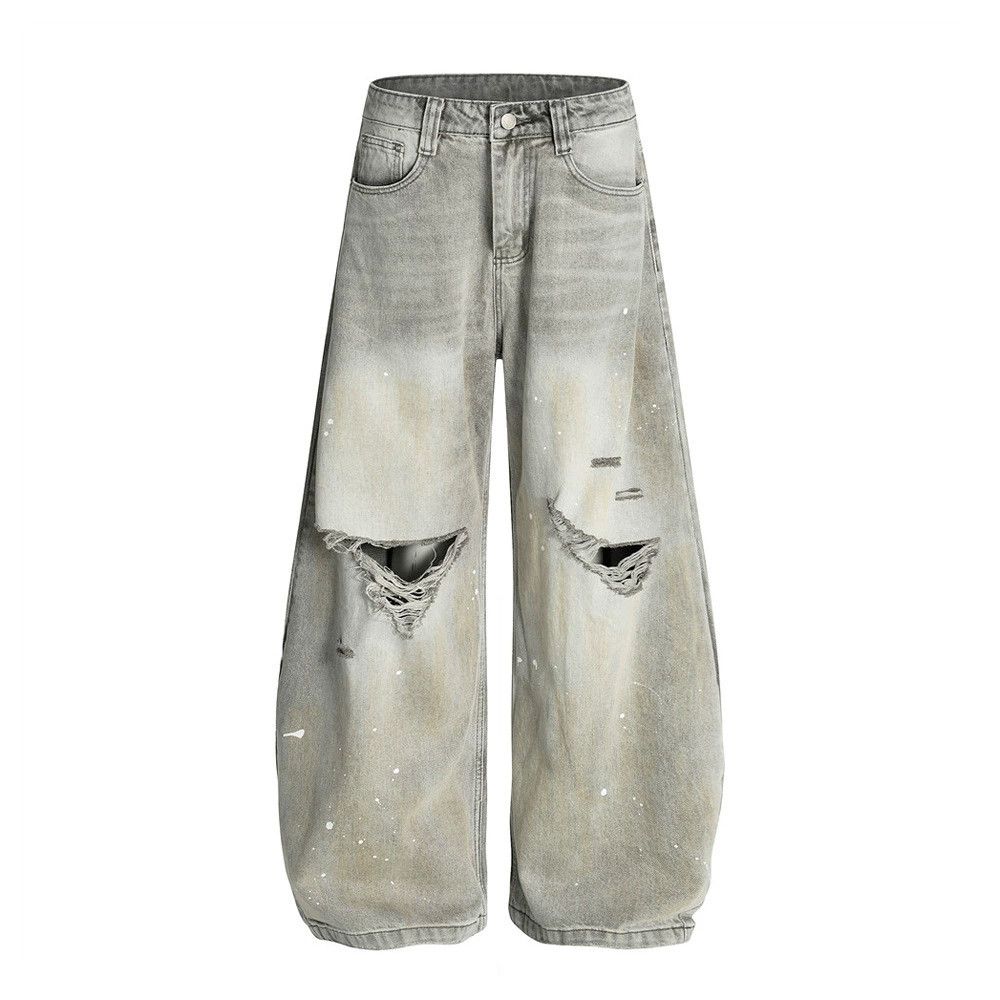 Vintage Men's punk ink-splashed distressed dirty machete jeans Size US 32 / EU 48 - 1 Thumbnail