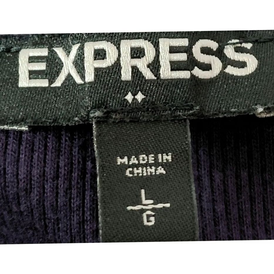 Express EXPRESS Sequin Tank Top Purple Solid Knit Sleeveless Women Size L Size L / US 10 / IT 46 - 4 Thumbnail
