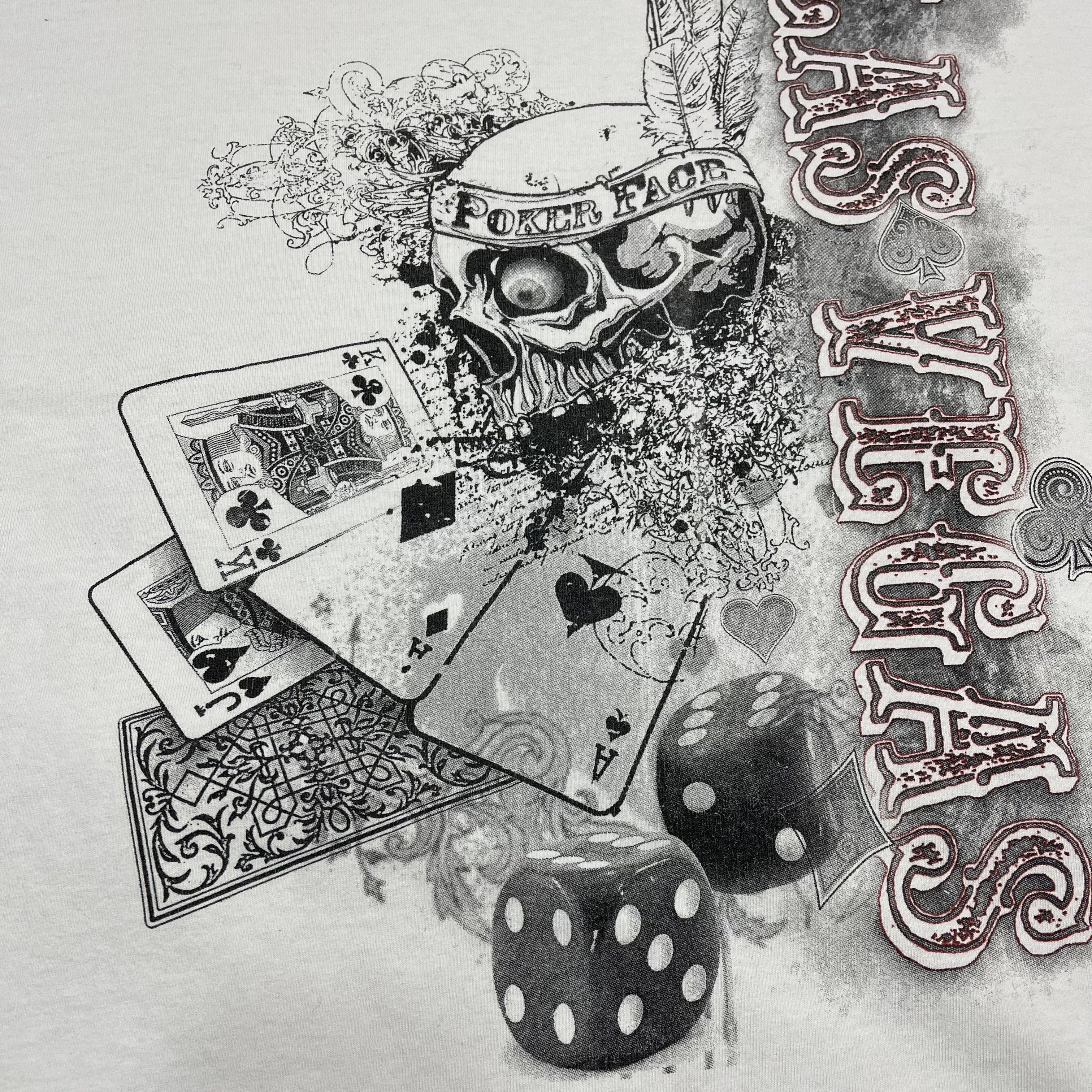 Vintage 90s Vintage POKER FACE by BAYSIDE Crew Neck T Shirt #1319/AT Size US XXL / EU 58 / 5 - 3 Thumbnail