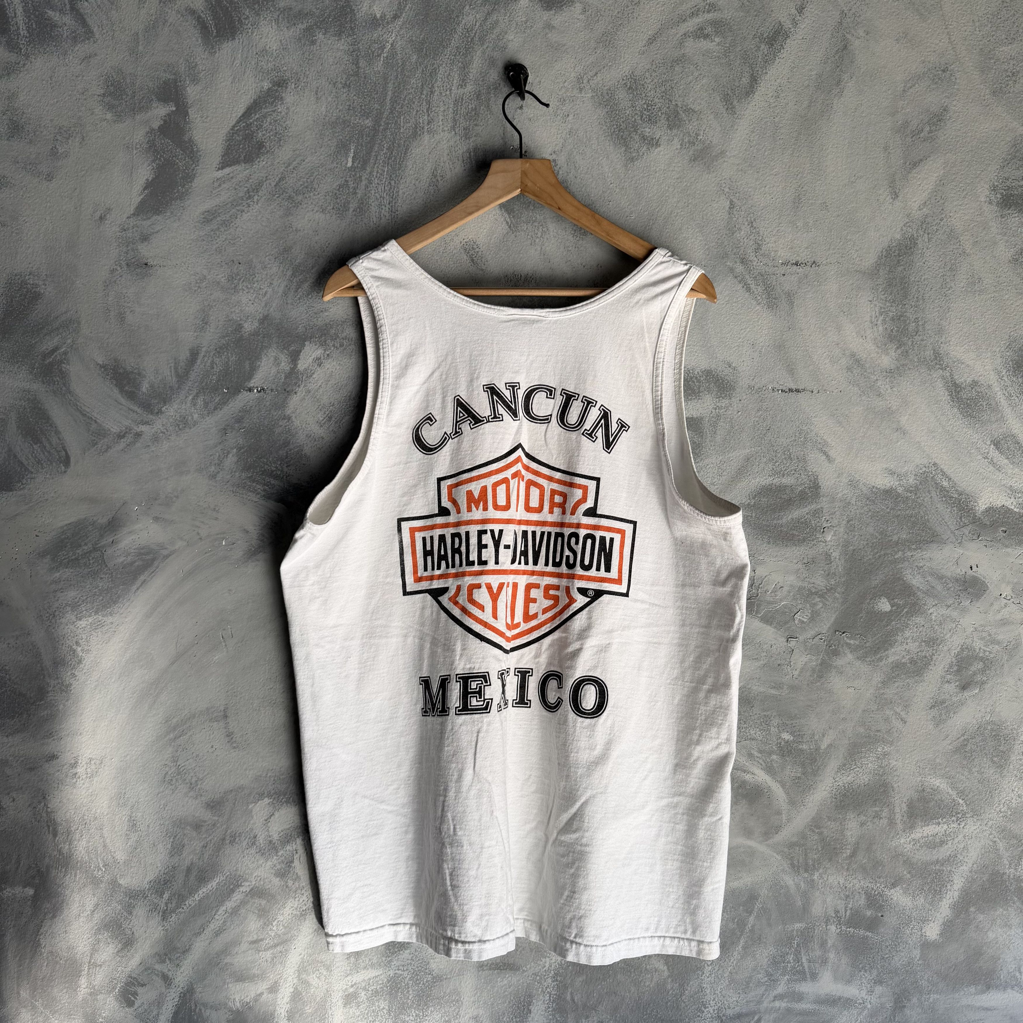 Harley Davidson Vintage Harley Davidson Tank Top Mens XL White Double Sided Size US XL / EU 56 / 4 - 4 Thumbnail