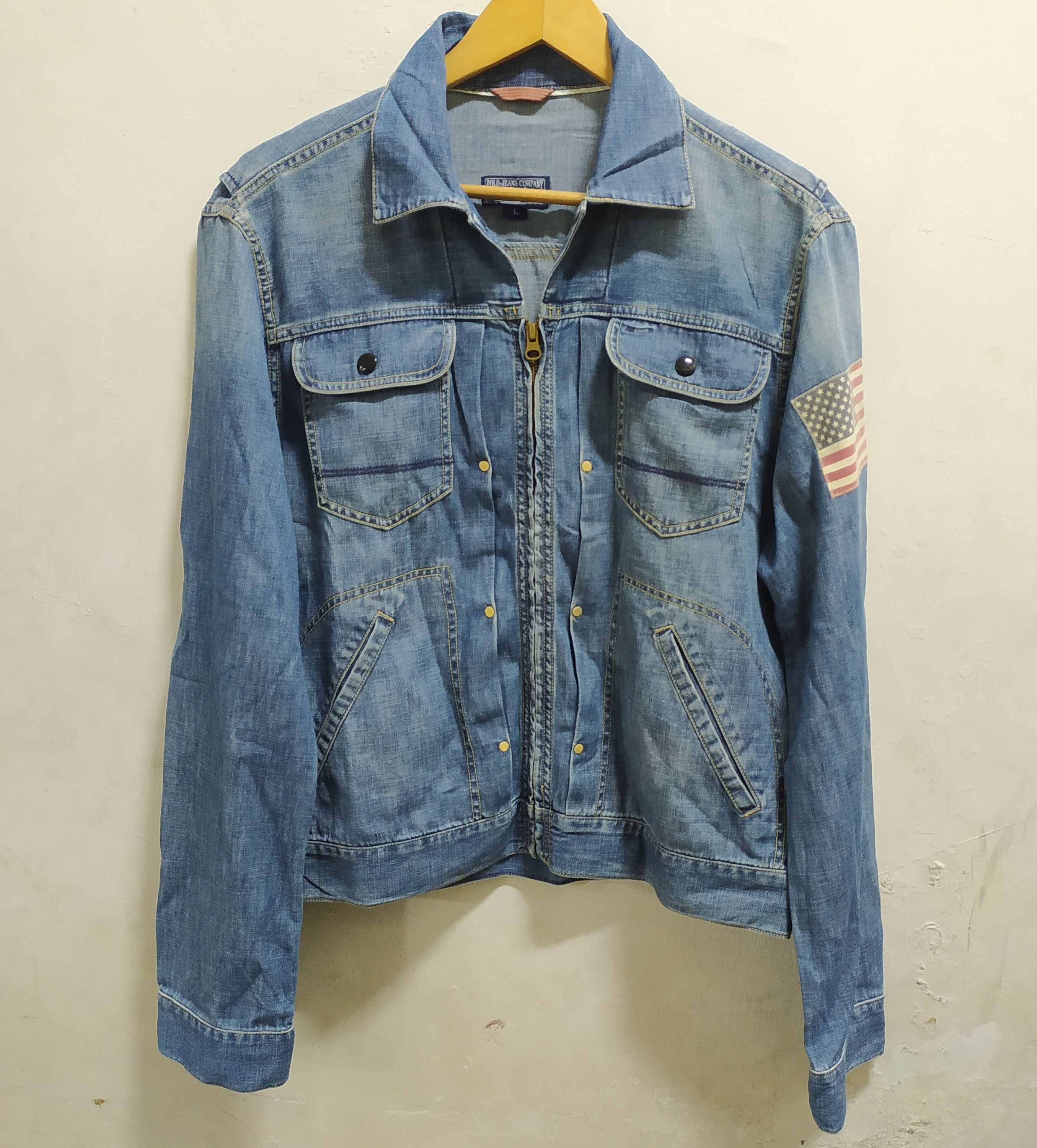 Polo Ralph Lauren × Vintage VTG Polo Jeans Company by Ralph Lauren Zip Up Denim Jacket Size US L / EU 52-54 / 3 - 1 Thumbnail
