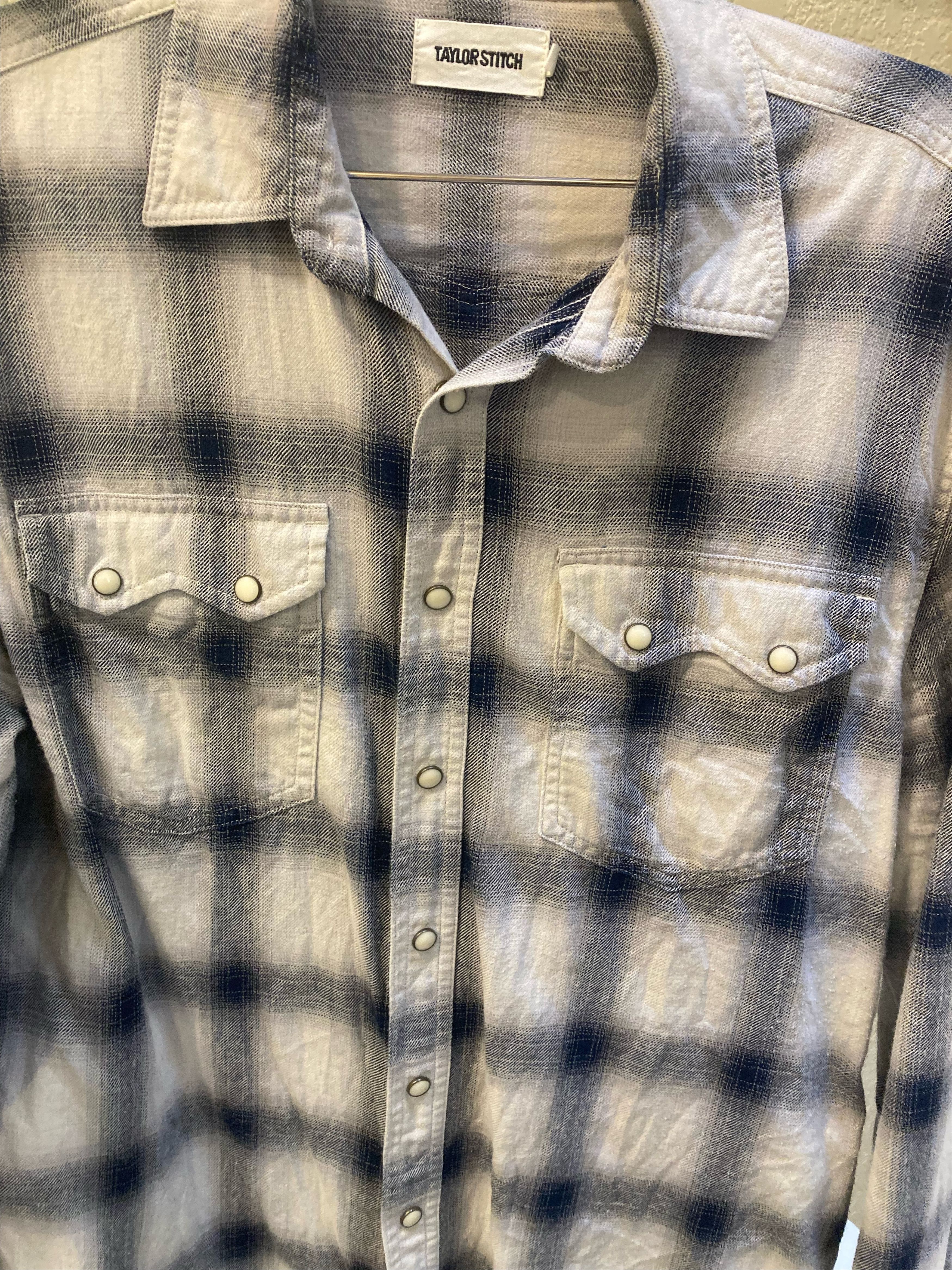 Taylor Stitch Frontier Shirt in Indigo Shadow Plaid Size US M / EU 48-50 / 2 - 2 Thumbnail