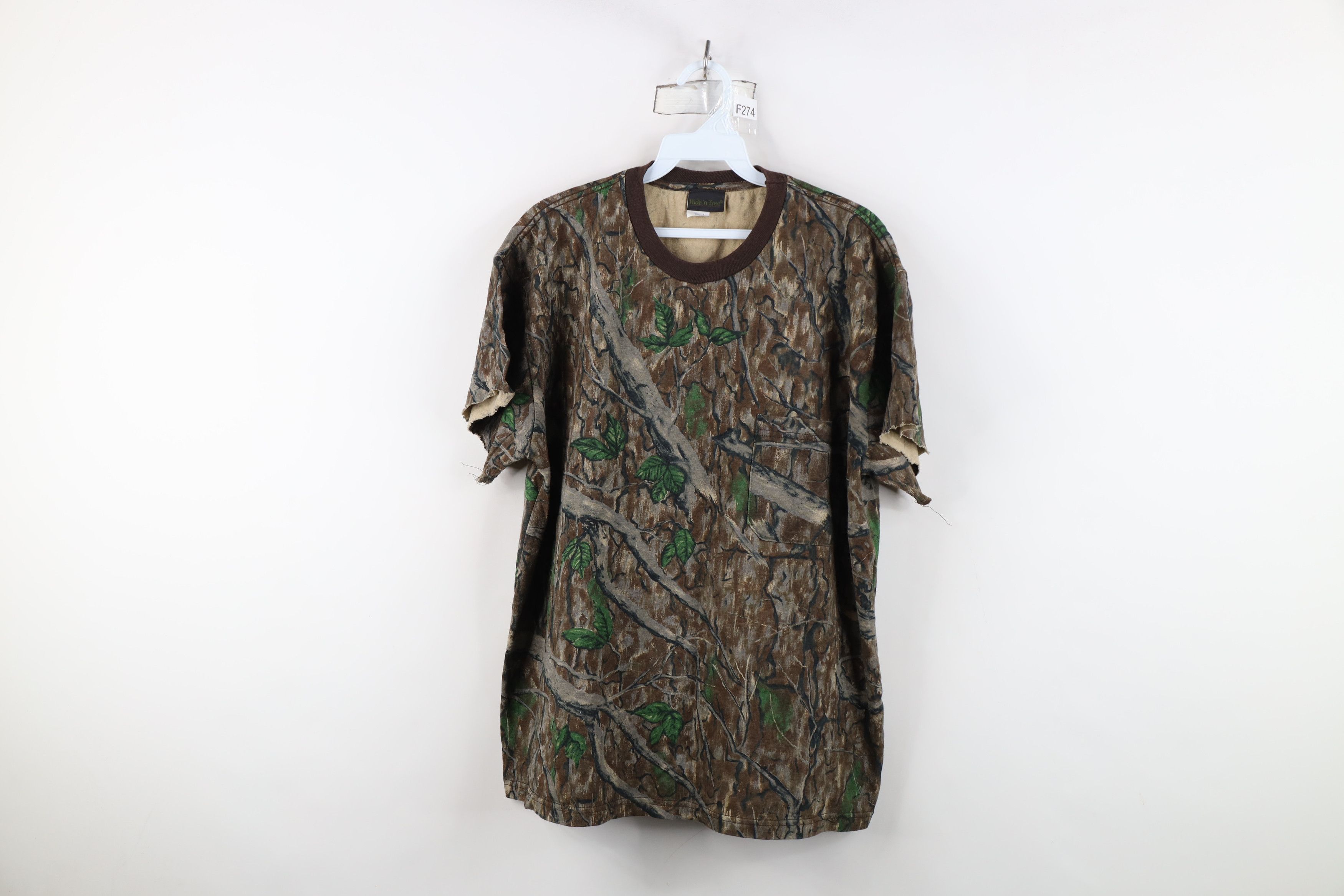 Vintage 90s Streetwear Camouflage Pocket T-Shirt Cotton USA