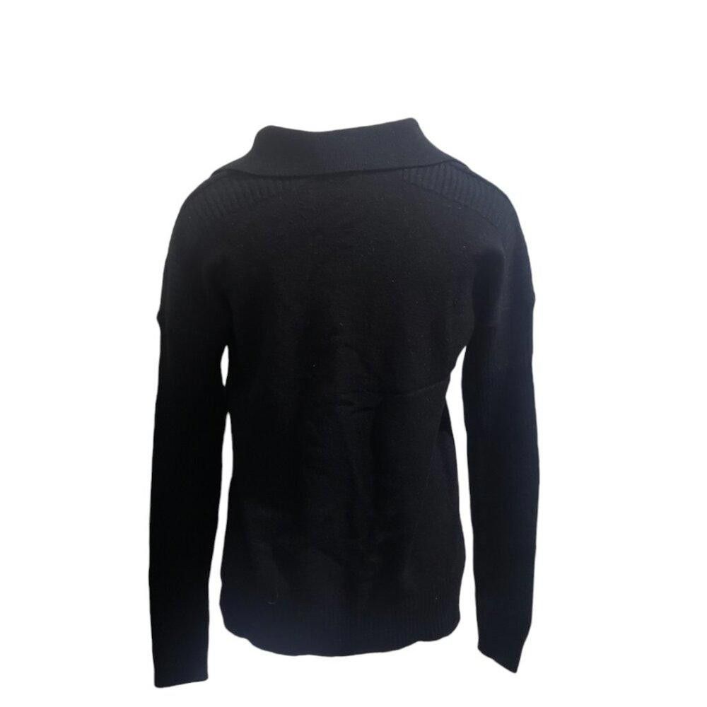 Designer CT1949 Charlie B Black Long Sleeve Sweater with Pockets P/S Size S / US 4 / IT 40 - 5 Thumbnail