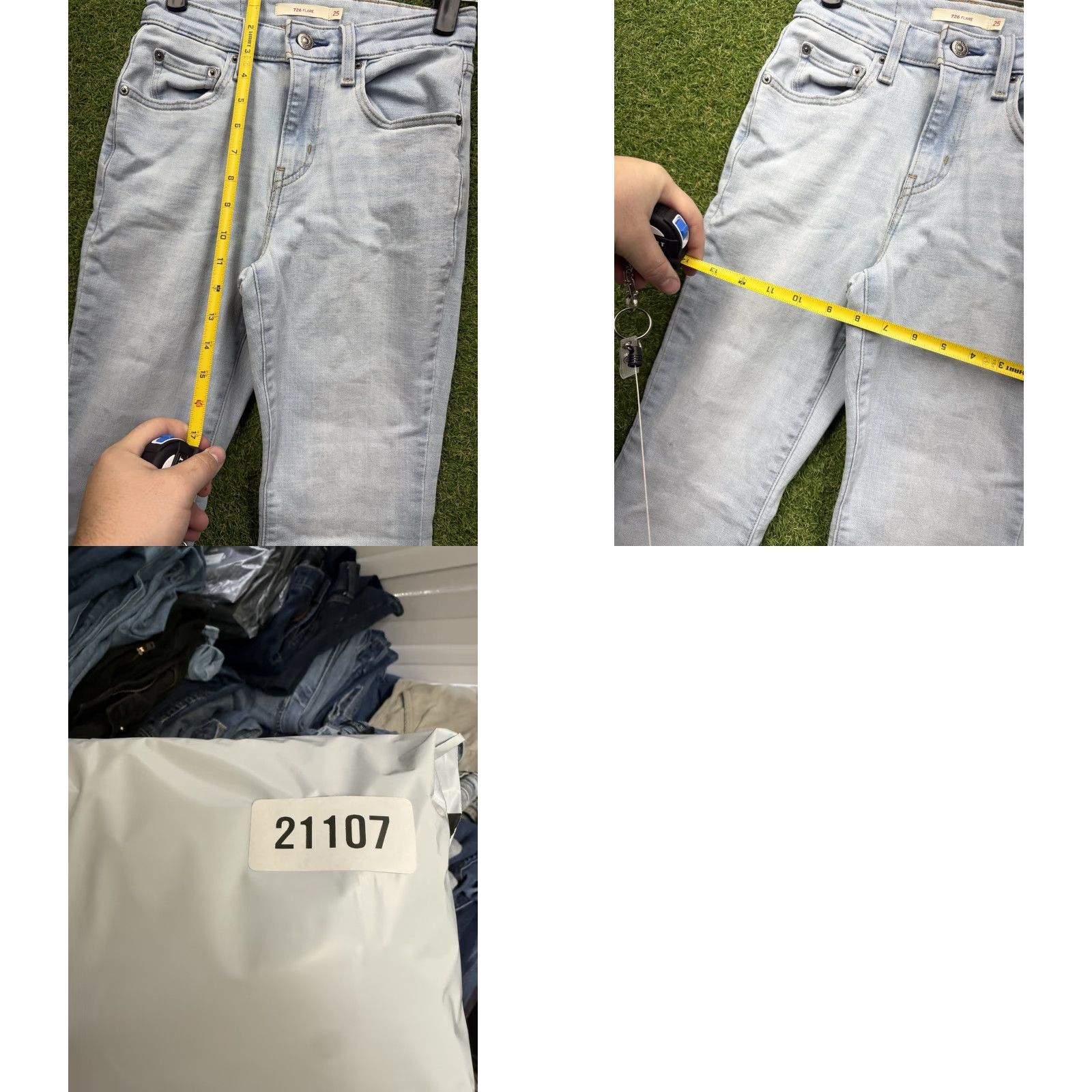 Levi's Levis 726 Jeans Womens 25 High Rise Flare Leg Stretch Light Wash Denim 25x28 Size 42" / US 20 - 8 Thumbnail