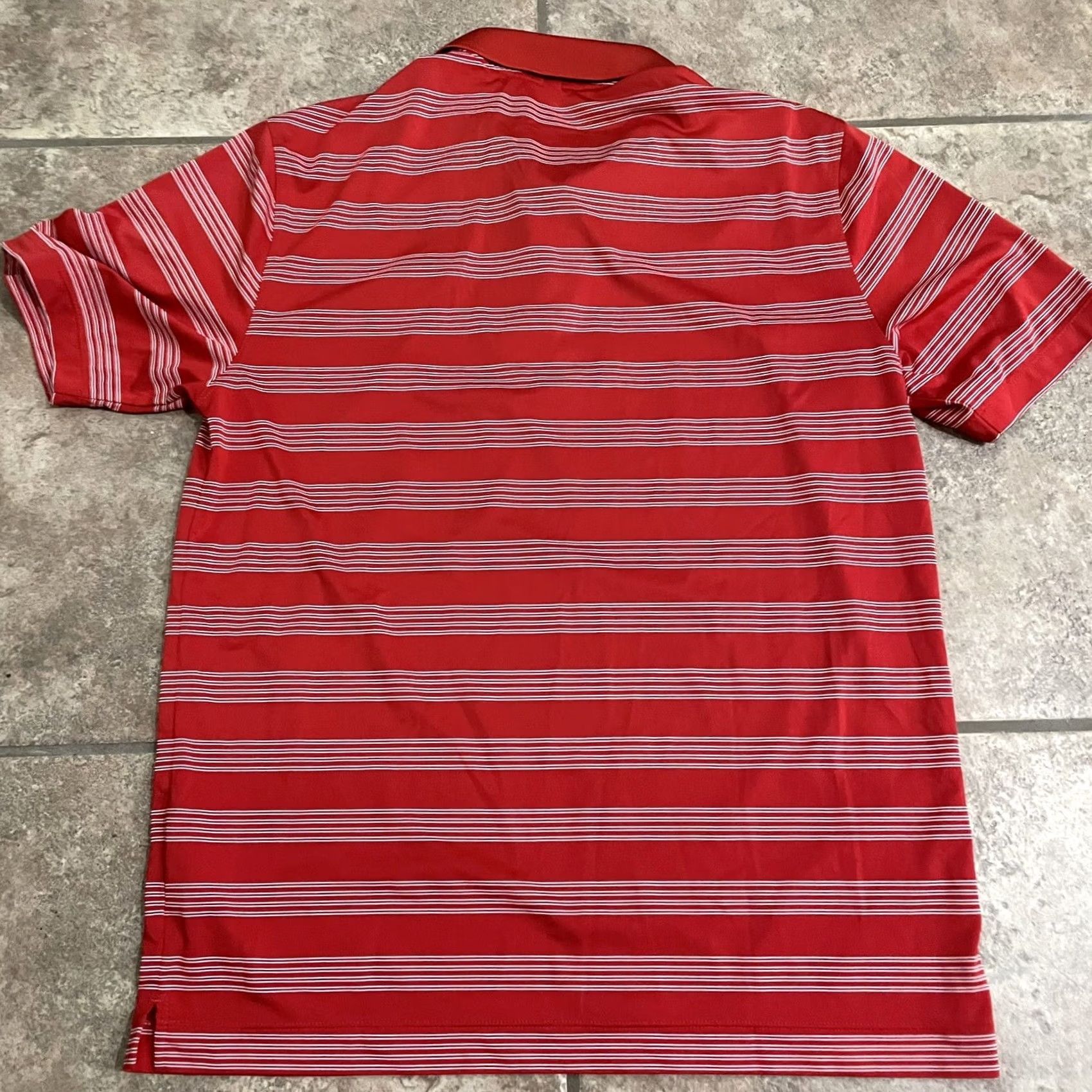 Nike NikeGolf polo shirt Striped Dri-Fit Mens M Red Size US M / EU 48-50 / 2 - 5 Thumbnail