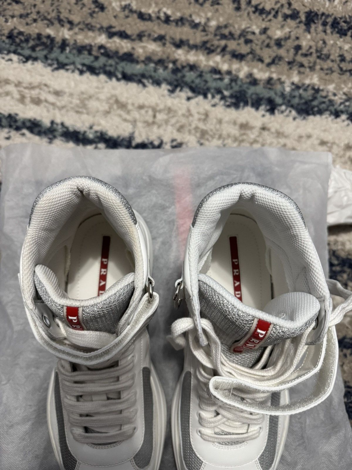 Prada Prada America’s Cup Patent Leather Hi-Top Sneakers Size US 9 / EU 42 - 4 Thumbnail