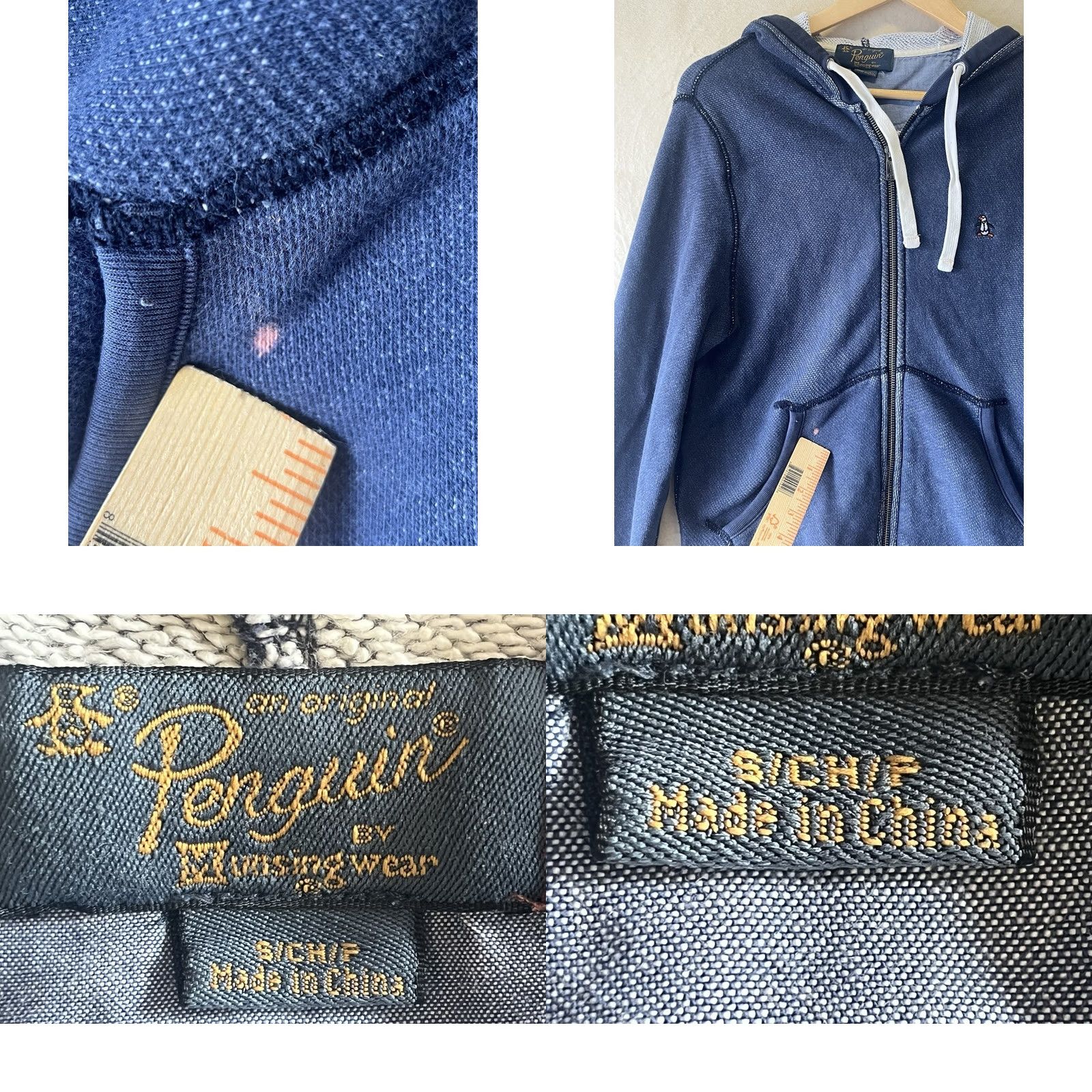 Vintage Penguin Mens Hoodie Sweater Size Medium Blue Cotton Zip Up Size US M / EU 48-50 / 2 - 8 Thumbnail