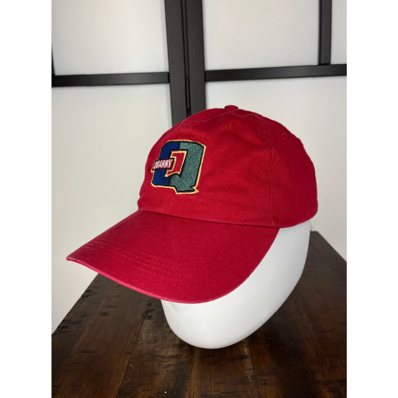 Vintage Ahead Quarry Hat Cap Strap Back Adult Red Cotton Embroidered Twill Baseball Cap Men Size One Size Adjustable Lightweight Casual Outdoor Sports Logo Size ONE SIZE - 4 Thumbnail