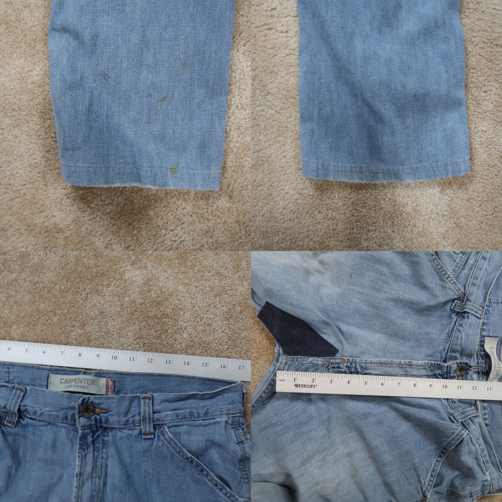 Levi's VINTAGE Levi's Loose Carpenter Jeans Mens 32x28 Distressed Denim Skater Baggy Levi's 550 80s 90s Streetwear Mens Jeans Size US 32 / EU 48 - 9 Thumbnail