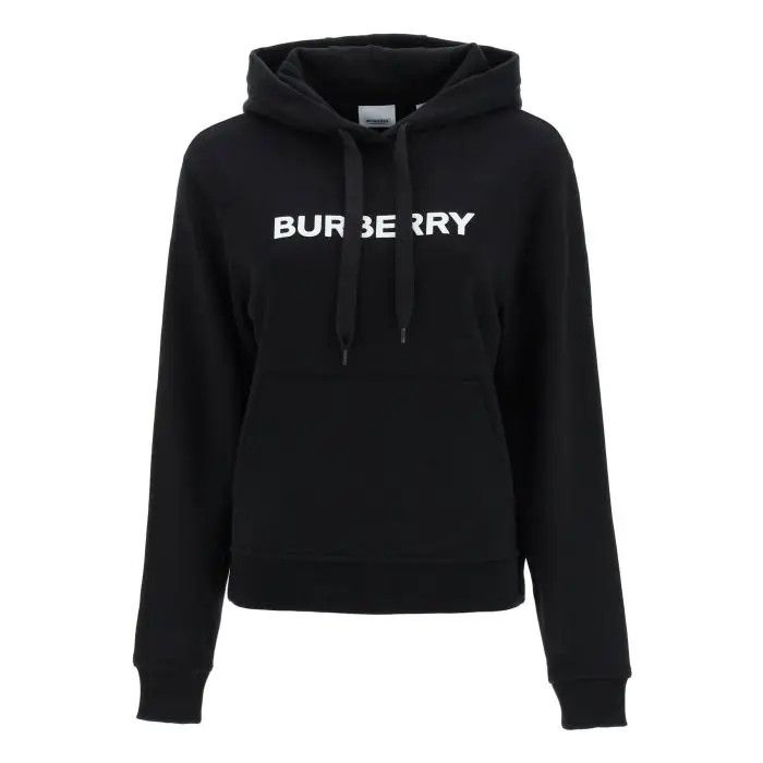 image of Burberry O1S22I1N0424 Poultr Logo Hoodie In Black, Women's (Size XS)