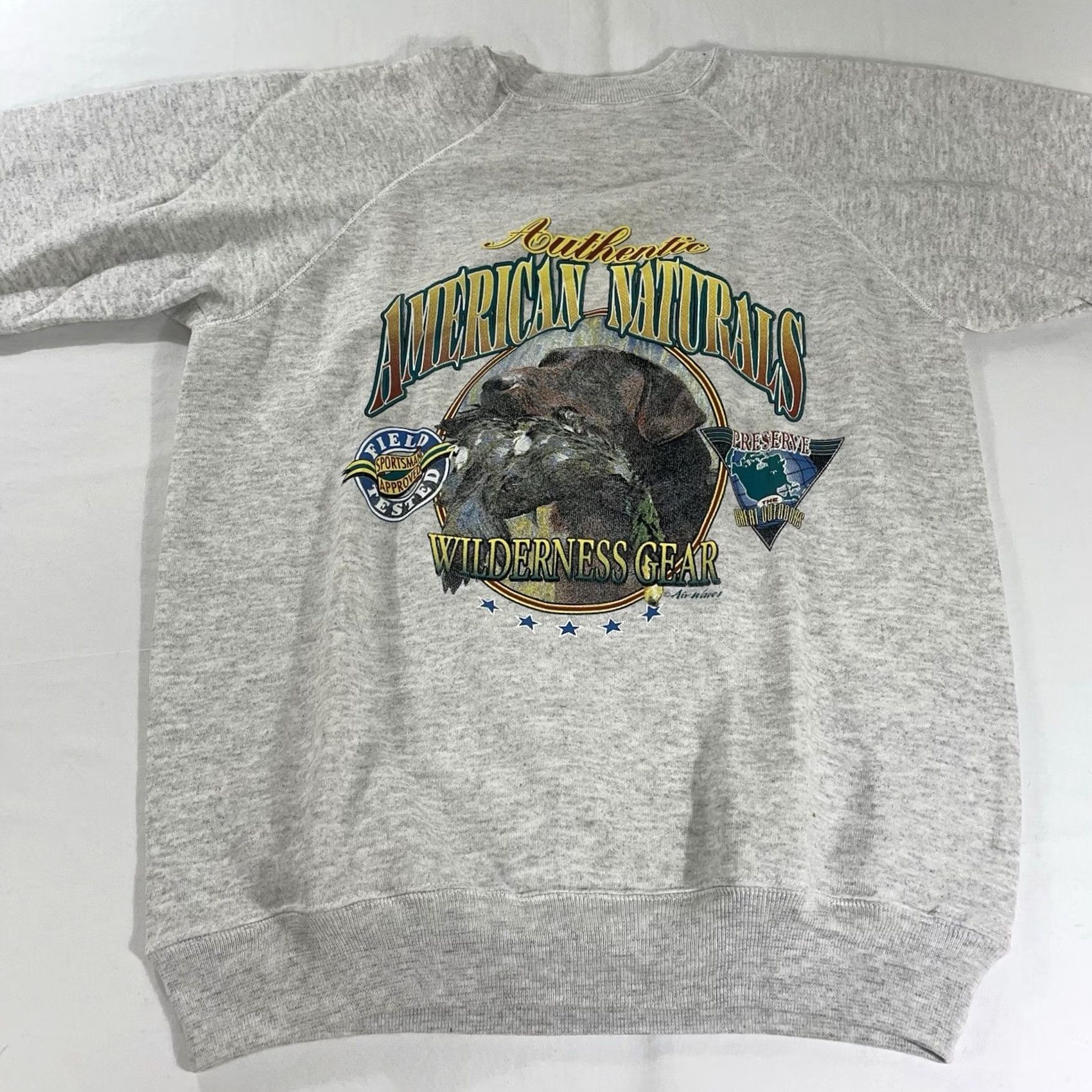 Hanes VINTAGE Hanes Sweatshirt Unisex Adults L Gray 90s Hunting Graphic Duck Waves Air L/S Crew Neck Pullover American USA Size US L / EU 52-54 / 3 - 2 Thumbnail