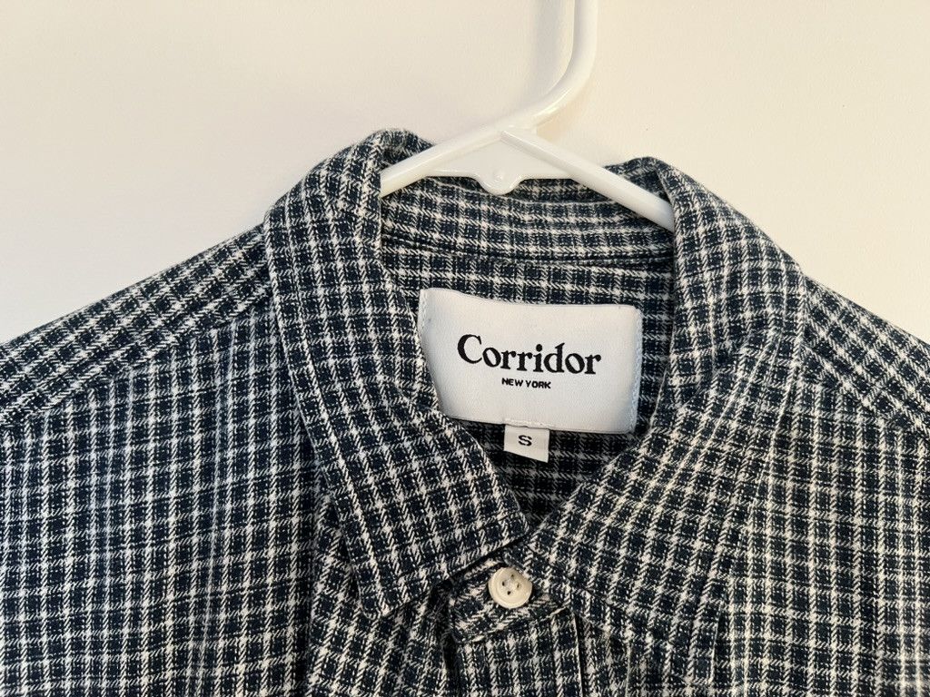 Corridor Navy Mini Check Long Sleeve Button Up Size US S / EU 44-46 / 1 - 3 Thumbnail