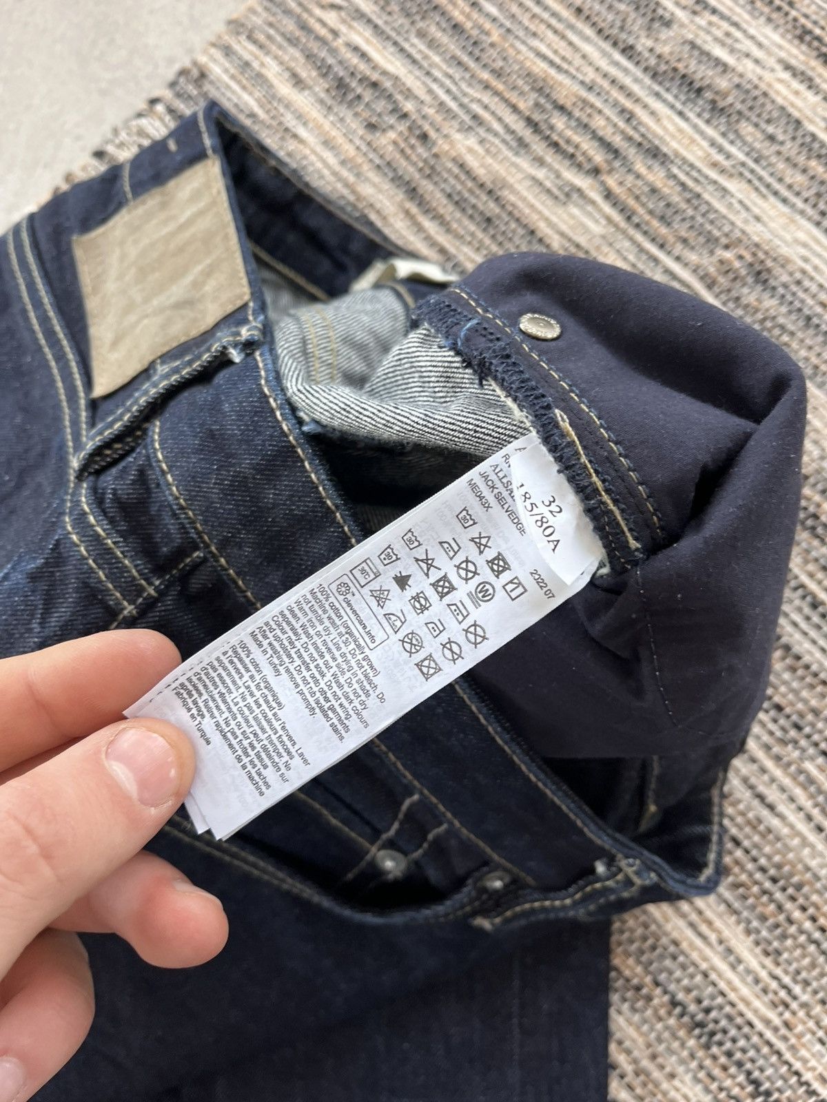 Allsaints Vintage AllSaints Jack Navy luxury Slim Selvedge Denim Jeans Size US 32 / EU 48 - 20 Thumbnail