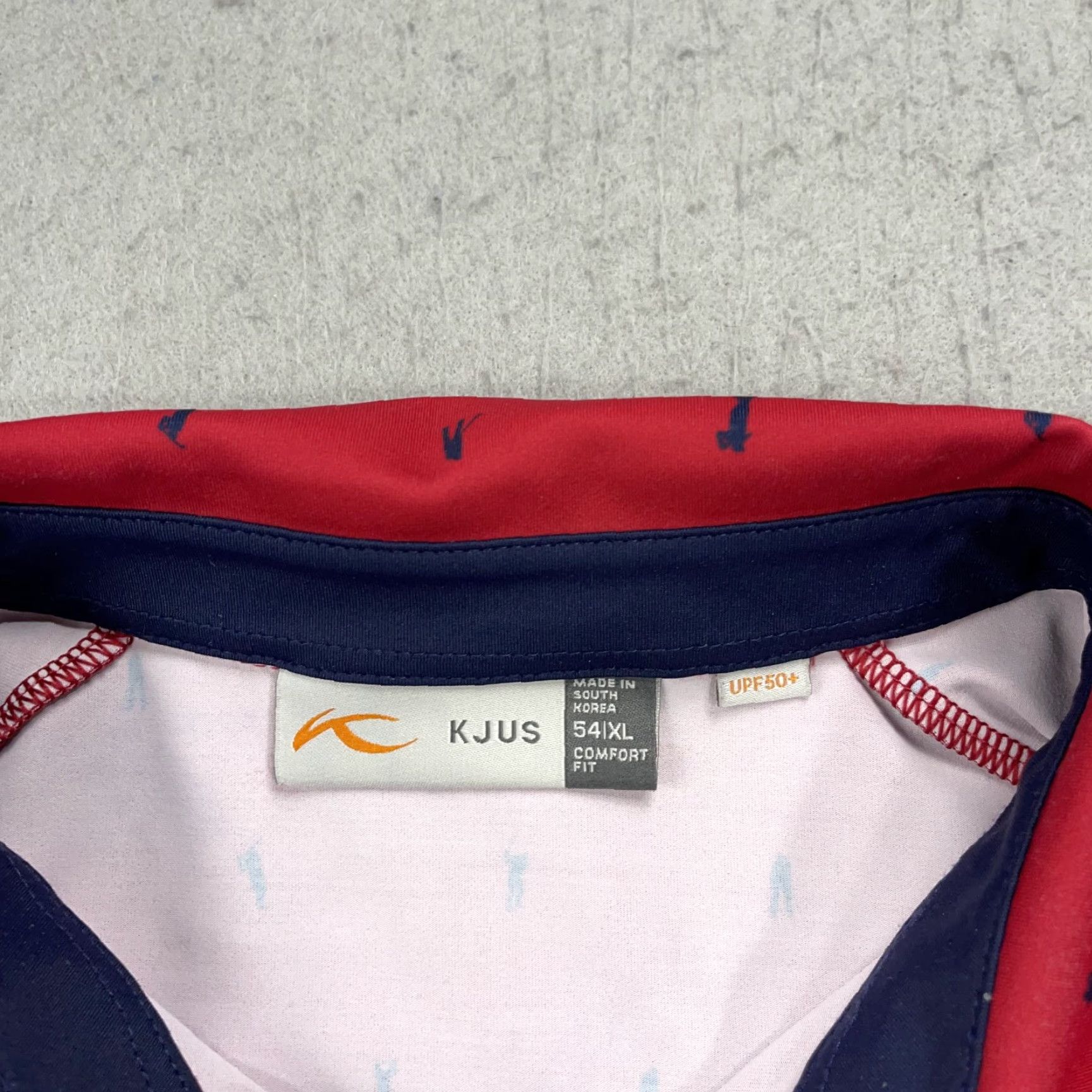 KJUS KJUS Polo Shirt Mens XL 54 Red Golf Performance Button Collared Short Sleeve Geometric Logo Casual Activewear Butterfield Country Club Size US XL / EU 56 / 4 - 4 Thumbnail