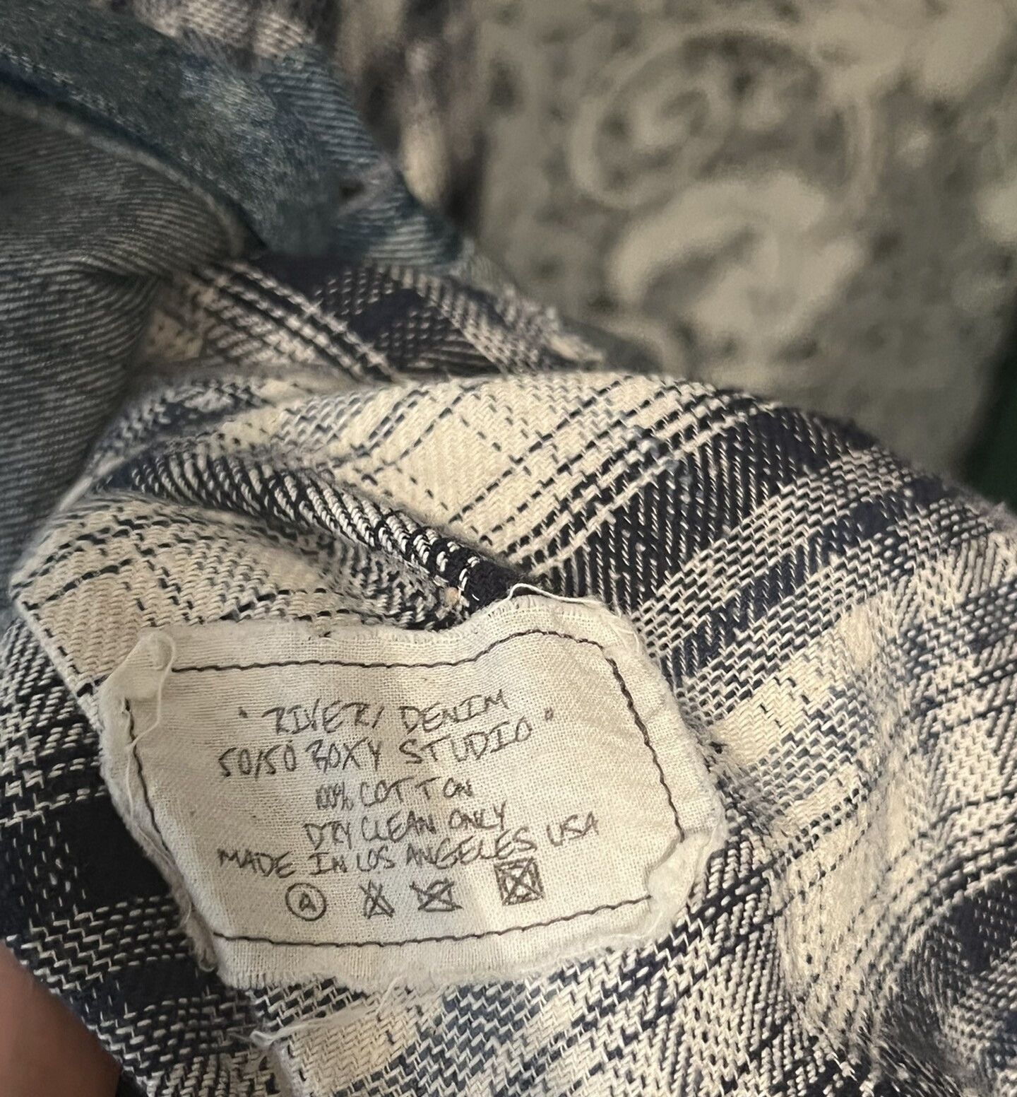 Greg Lauren 50/50 denim flannel oversized shirt Size US M / EU 48-50 / 2 - 4 Thumbnail