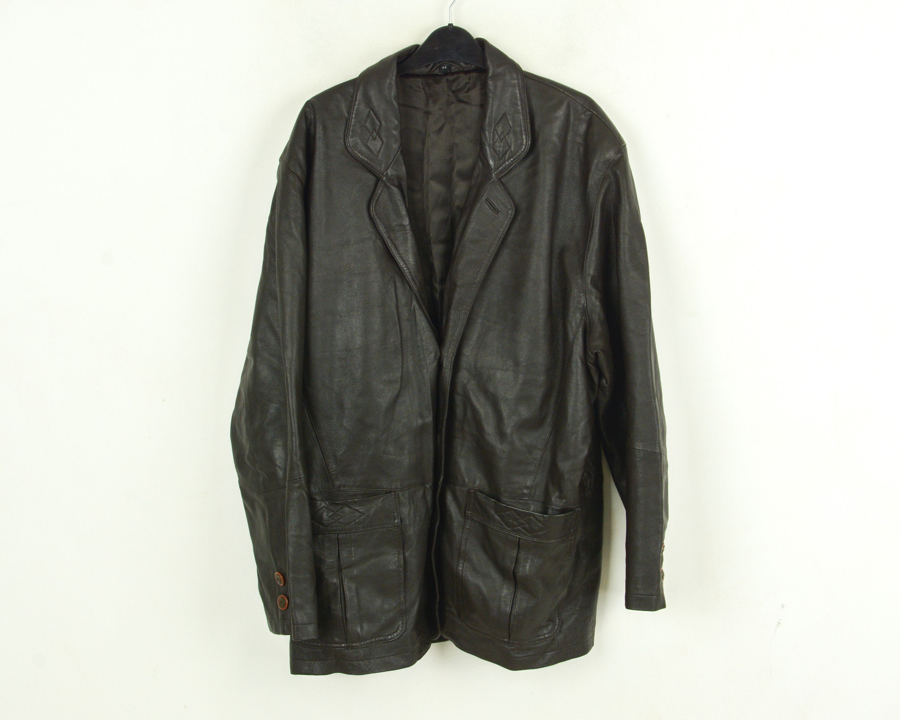 Leather × Vintage UK 42 US Leather Jacket Over Sport Coat Winter EU 52 VTG Size US L / EU 52-54 / 3 - 1 Thumbnail
