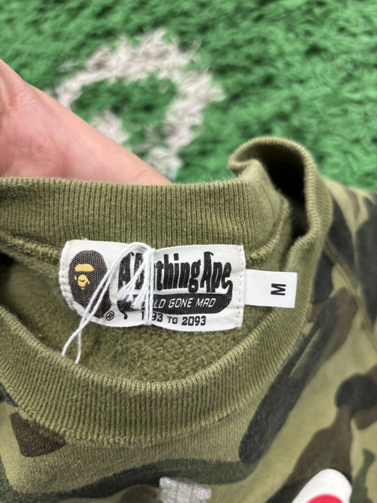 Bape Bape WGM green crewneck Medium M Size US M / EU 48-50 / 2 - 3 Thumbnail