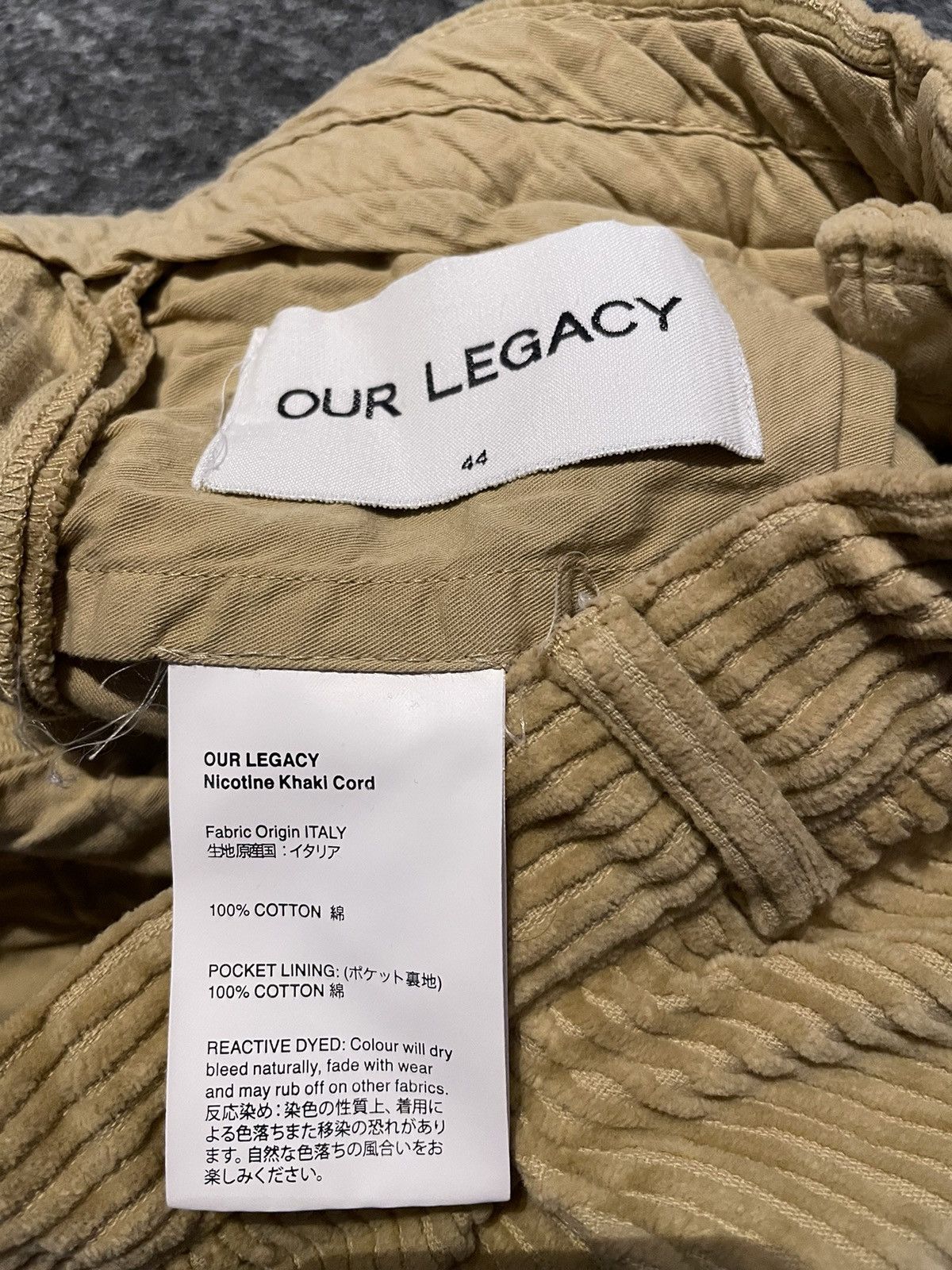 Our Legacy Our Legacy Chino Nicotine Khaki Cord | Grailed