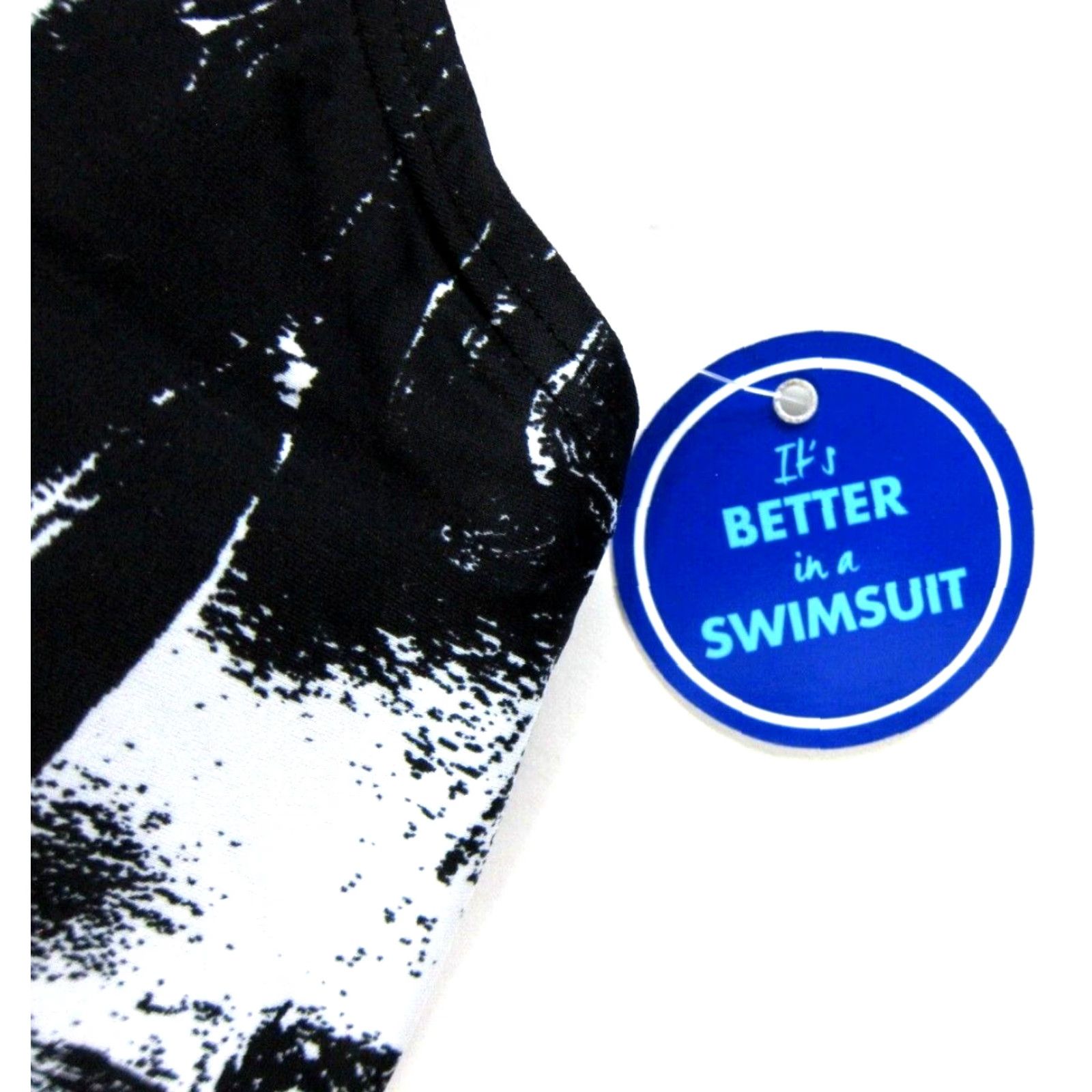 Vintage NWT SwimsuitsForAll Black White Swirl Ruched Slimming One Piece Swimsuit 18 Size ONE SIZE - 4 Thumbnail