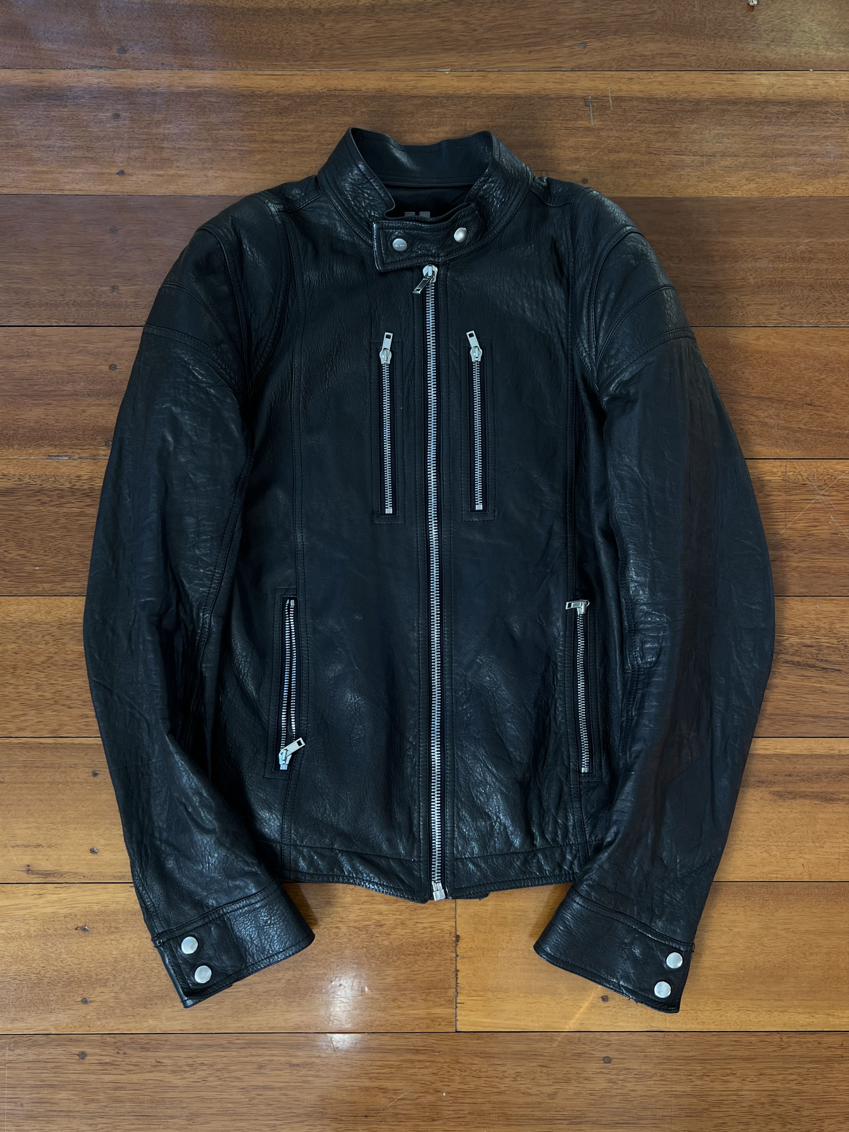 Rick Owens IES Blistered Leather Moto Jacket | Grailed