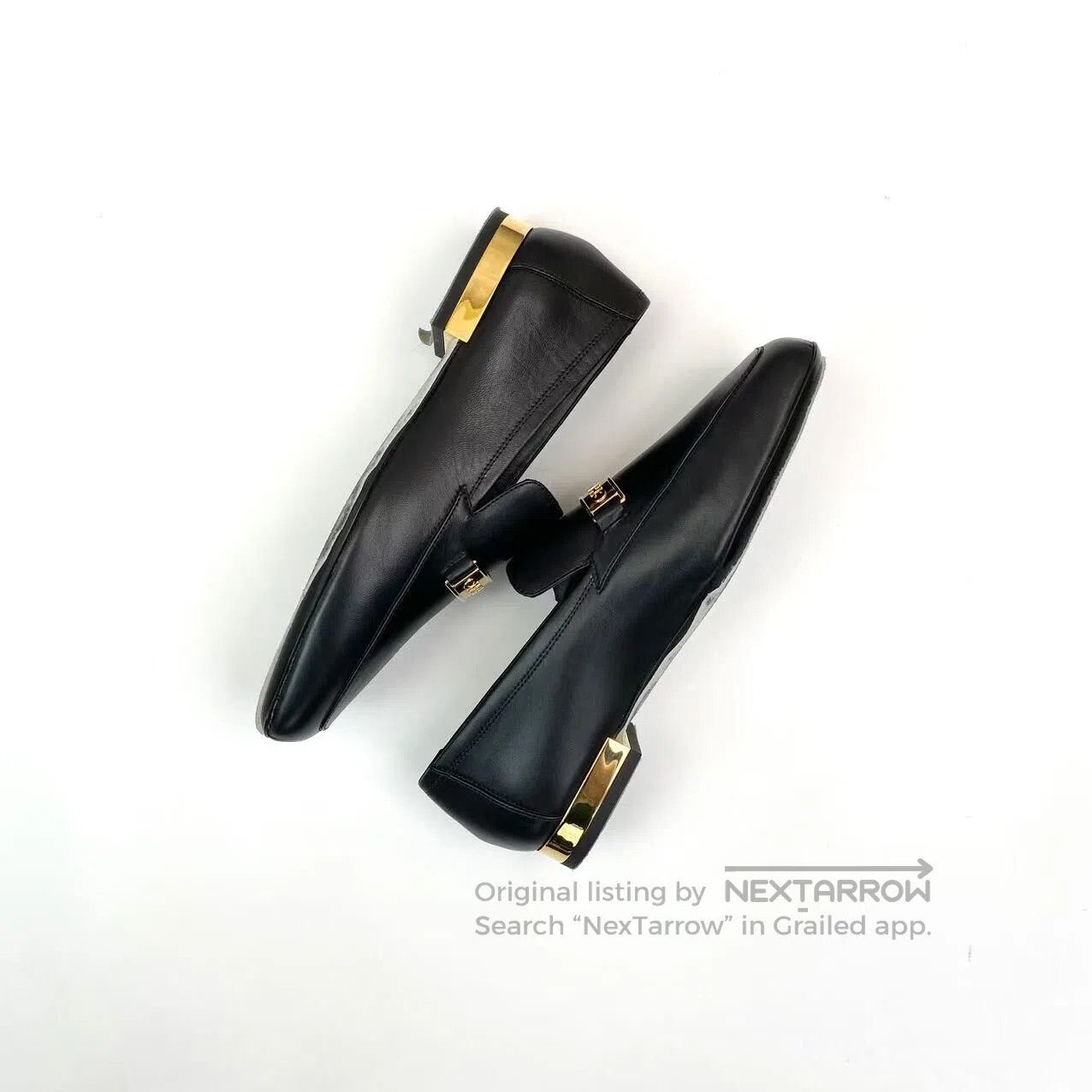 Chanel Chanel Black gold buckle logo loafers| Size US 7 / IT 37 - 4 Thumbnail