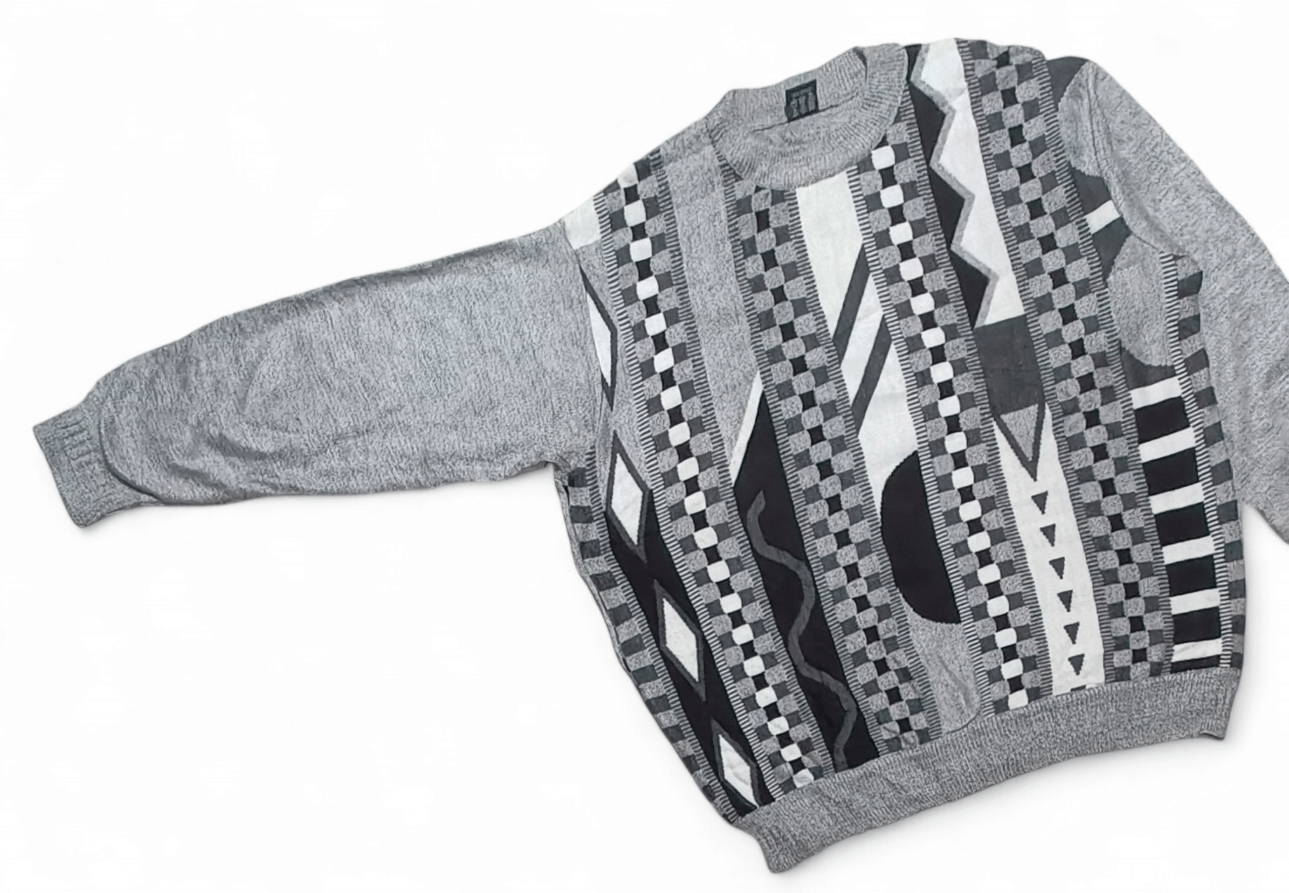 Other Vintage 90s SONNE Ethnic Striped Motifs Pattern Knit Sweater Size US L / EU 52-54 / 3 - 3 Thumbnail