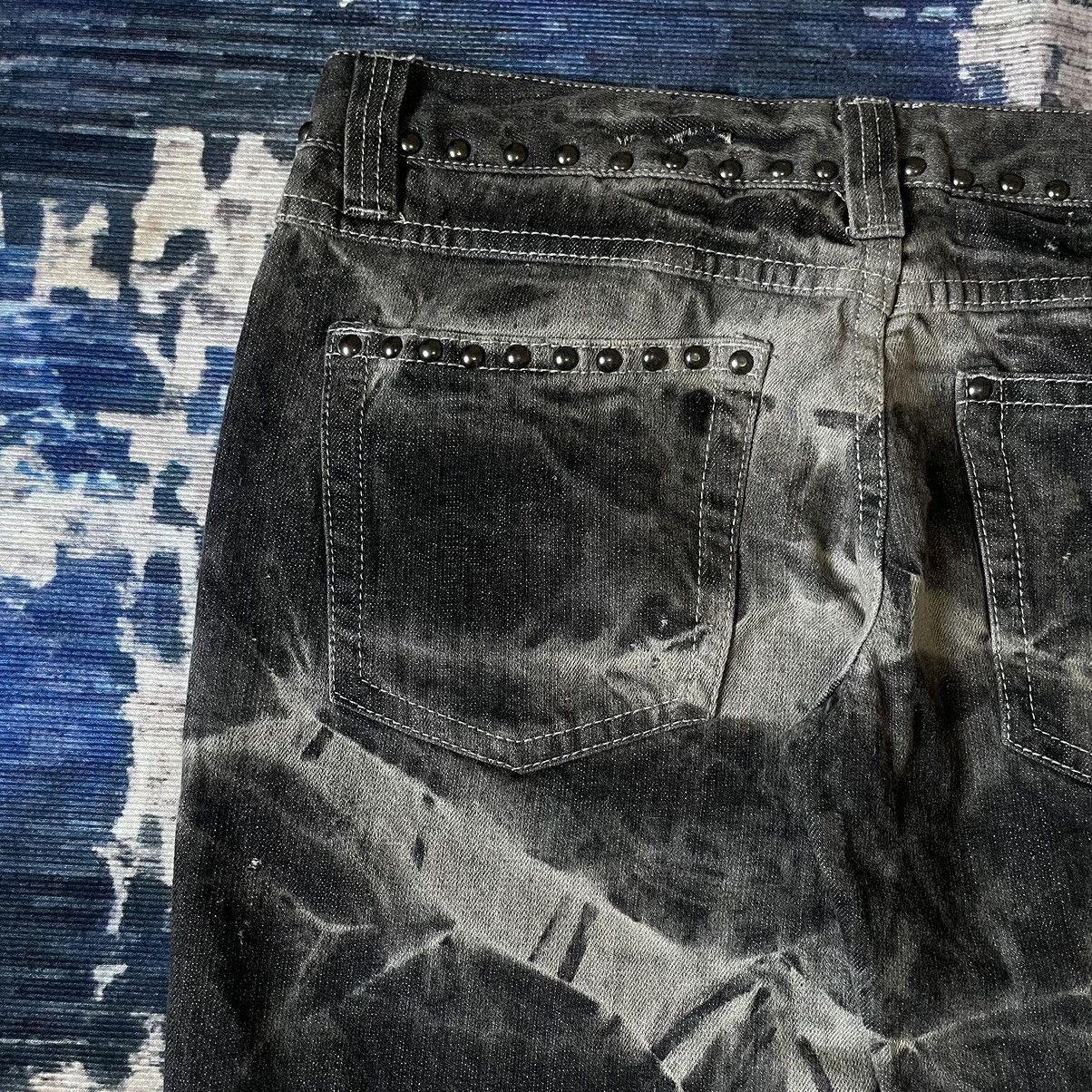 14th Addiction smoke acid wash distressed Jeans Gothic Punk Size US 33 - 17 Thumbnail